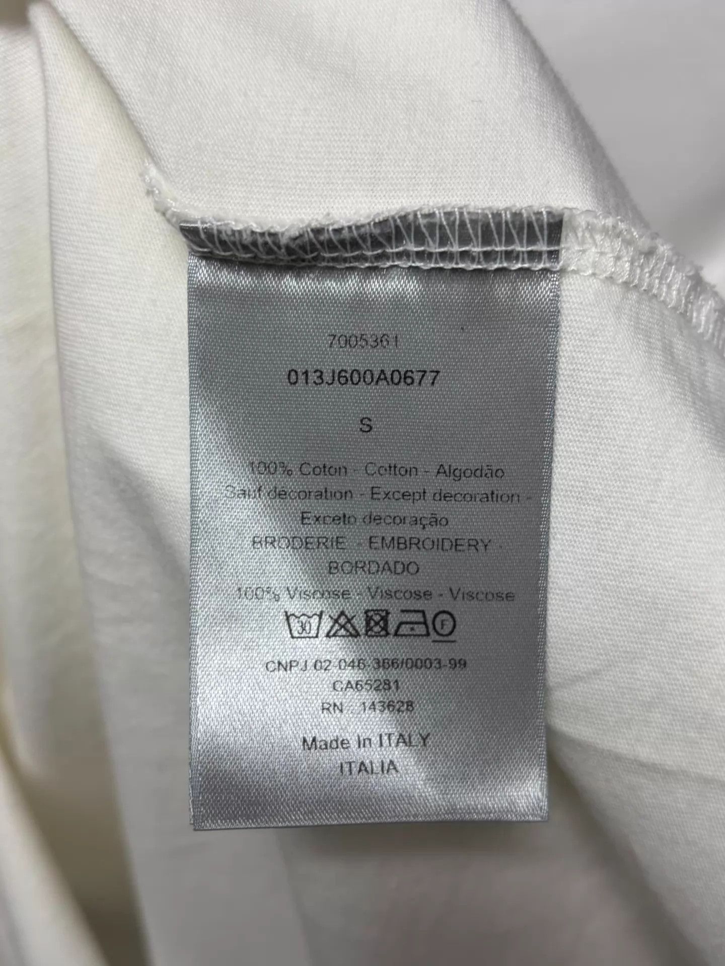 Dior Dior white short-sleeve T-shirt S CD embroidery Size S / US 4 / IT 40 - 4 Thumbnail