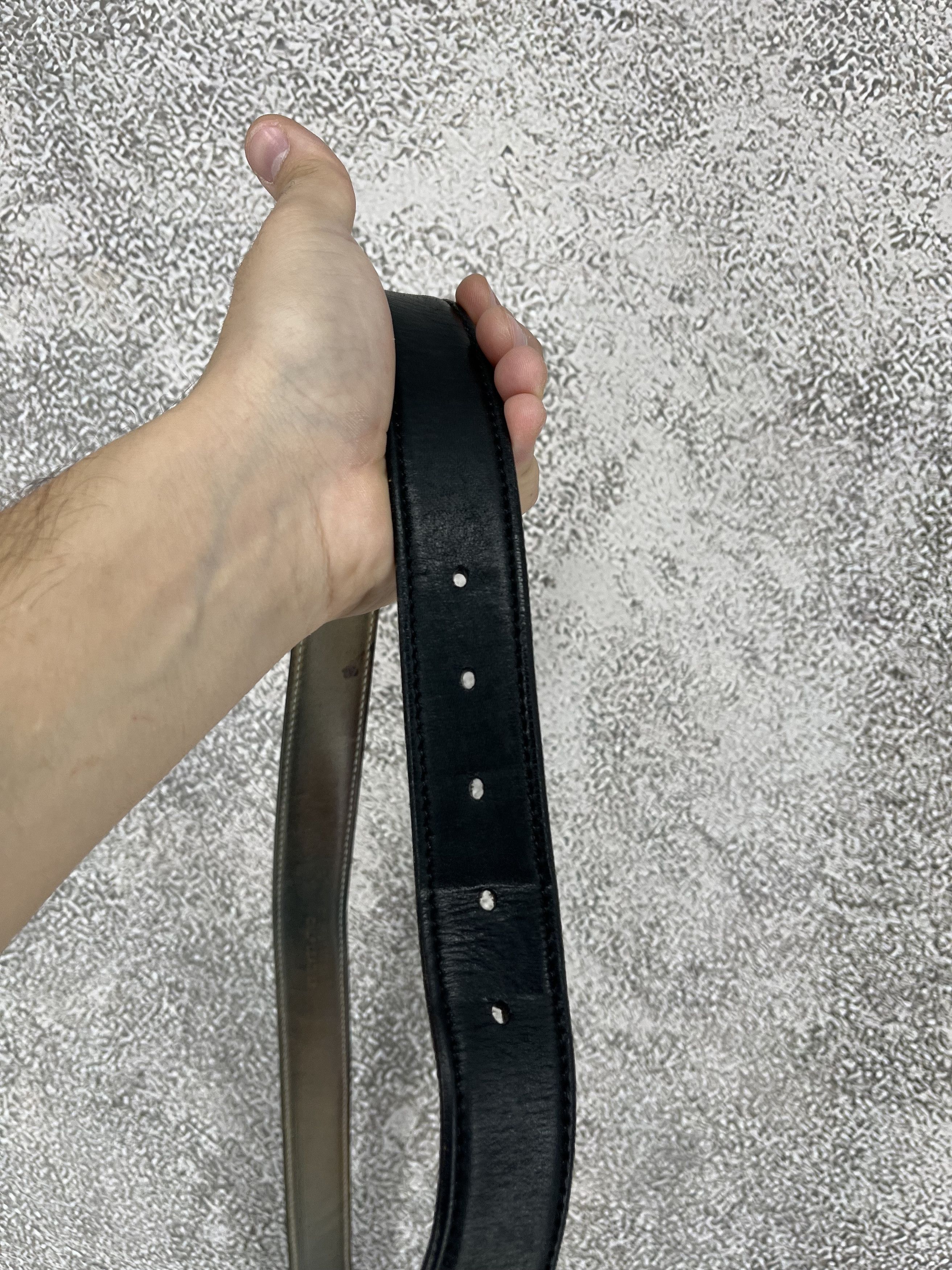 Vintage One Luck Black Leather Belt — Made in Italy Size ONE SIZE - 7 Thumbnail