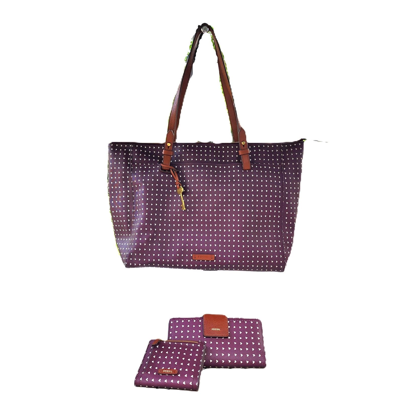 Fossil Fossil Rachel Hearts Vegan Leather Tote & BiFold Wallets Set Size ONE SIZE - 1 Thumbnail