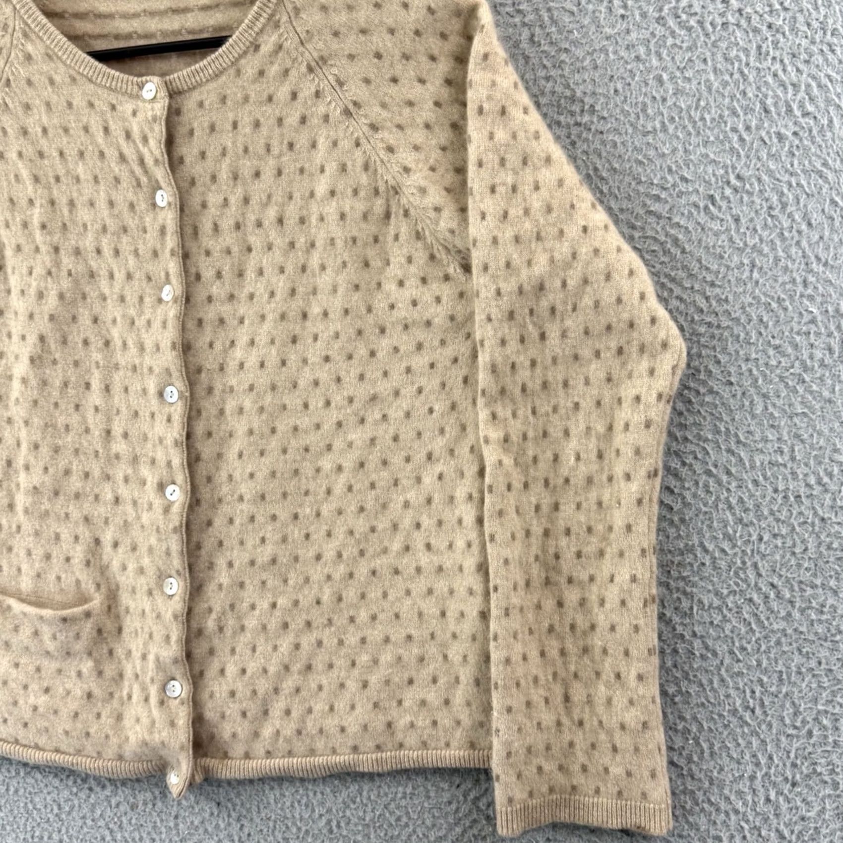 Vintage Gudrun Sjoden Sweater Cardigan Womens Medium Beige Button Up Long Sleeve Geometric Knit Casual Fall Spring Winter All Seasons World Wide Size M / US 6-8 / IT 42-44 - 5 Thumbnail