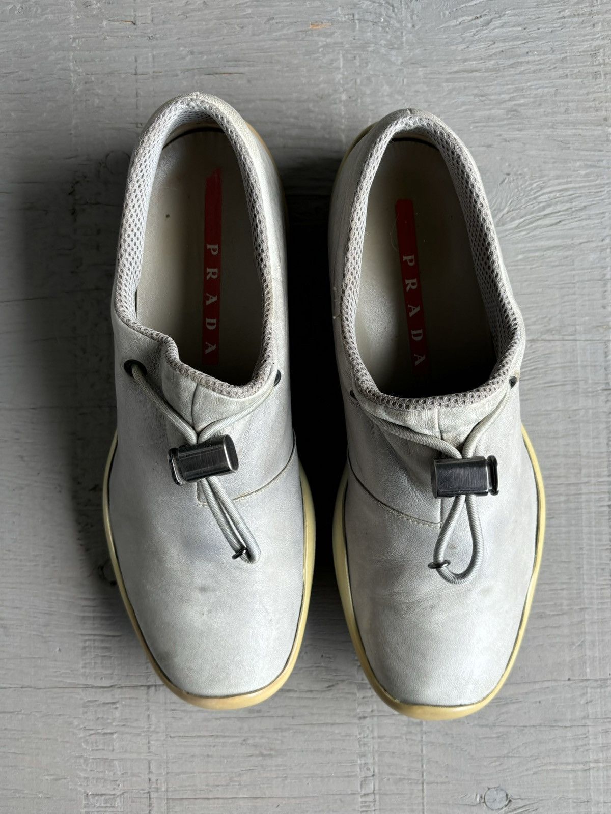 Prada × Vintage 2000s Prada Linea Rossa Slip On Sneakers Womens Y2K Mules Size US 7 / IT 37 - 5 Thumbnail