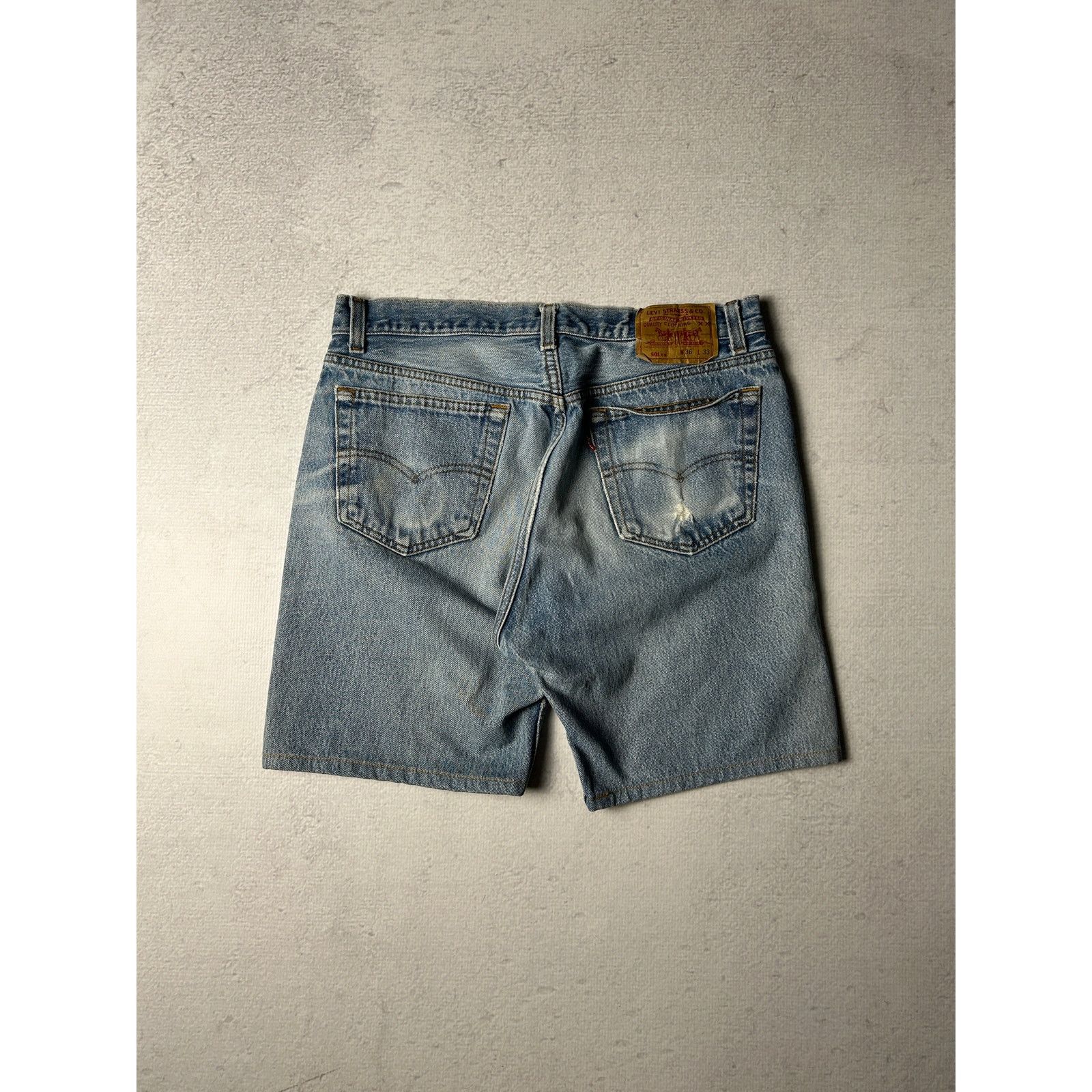 Levi's Vintage 90s Levis Blue Denim Jean Shorts - Mens 36Wx7L Size US 36 / EU 52 - 2 Thumbnail