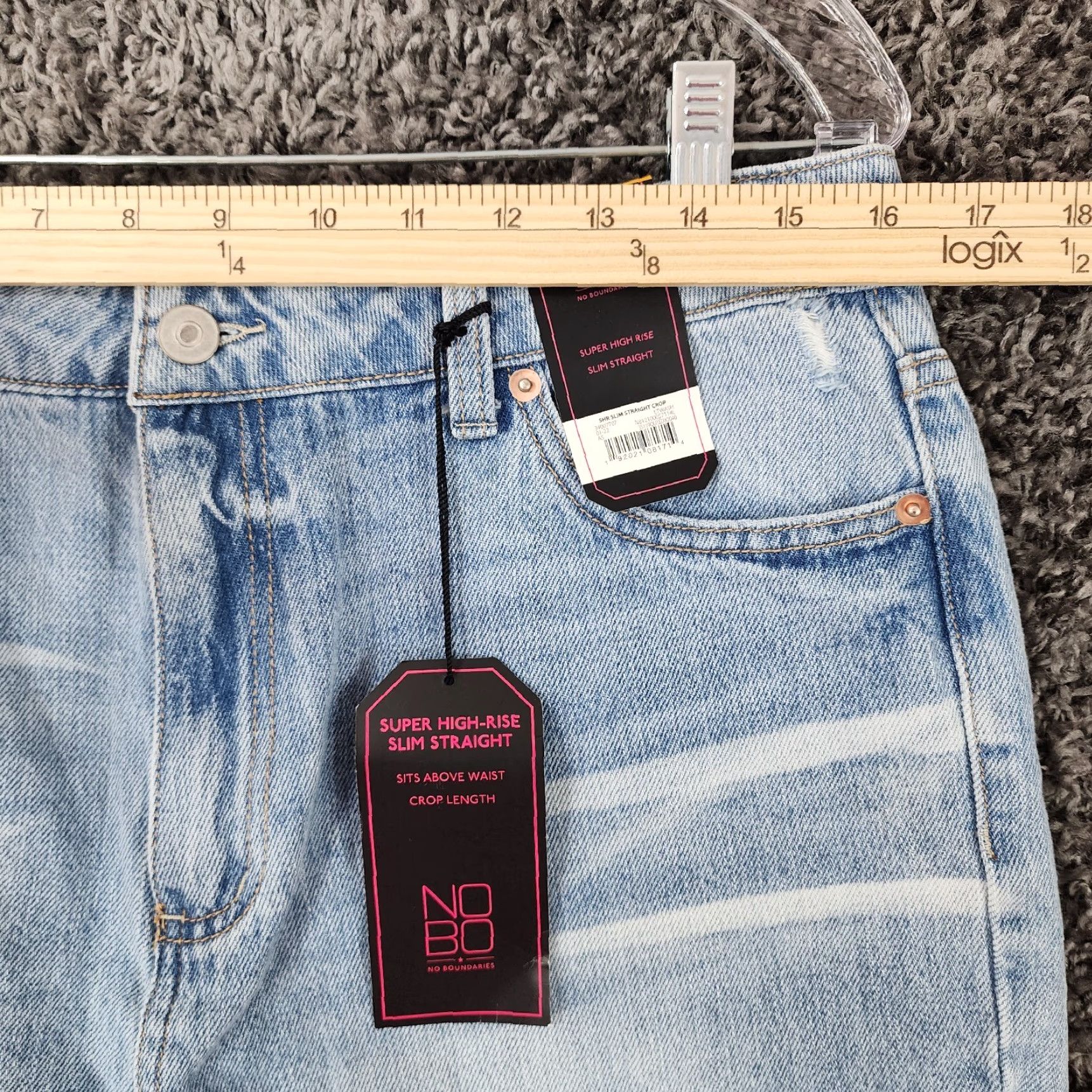 Vintage NO BOUNDARIES Women’s Super High Rise Slim Straight Distressed Blue Jeans Size 13 Size 34" / US 12 / IT 48 - 5 Thumbnail