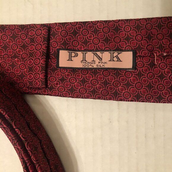 Thomas Pink Pink men's new red 100%silk tie 2 1/2" X 61" Size ONE SIZE - 4 Thumbnail