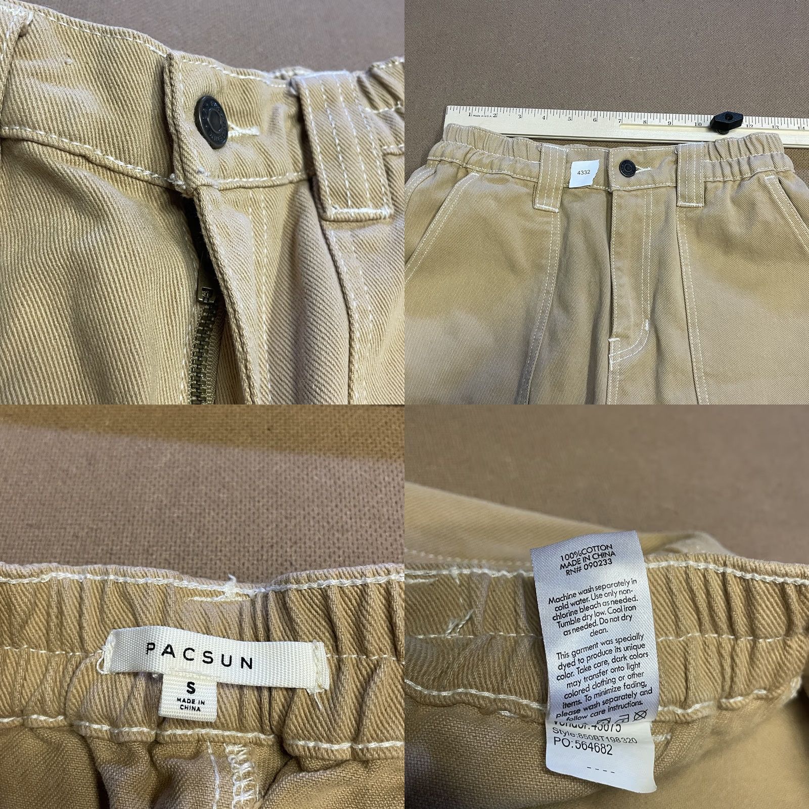 Pacsun Pacsun Cargo Pants Mens Small Khaki Tan Pockets Cotton Canvas Workwear Casual Pants Small Mens Beige Tan Cargo Pants Size US 29 - 8 Thumbnail