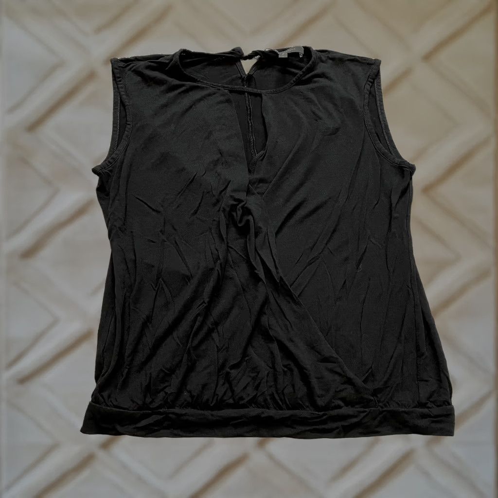 Bcbgmaxazria BCBGMAXAZRIA Womens Tank Top Medium Black Rayon Sleeveless Round Neck Loose Fit Casual/Party Size M / US 6-8 / IT 42-44 - 1 Thumbnail