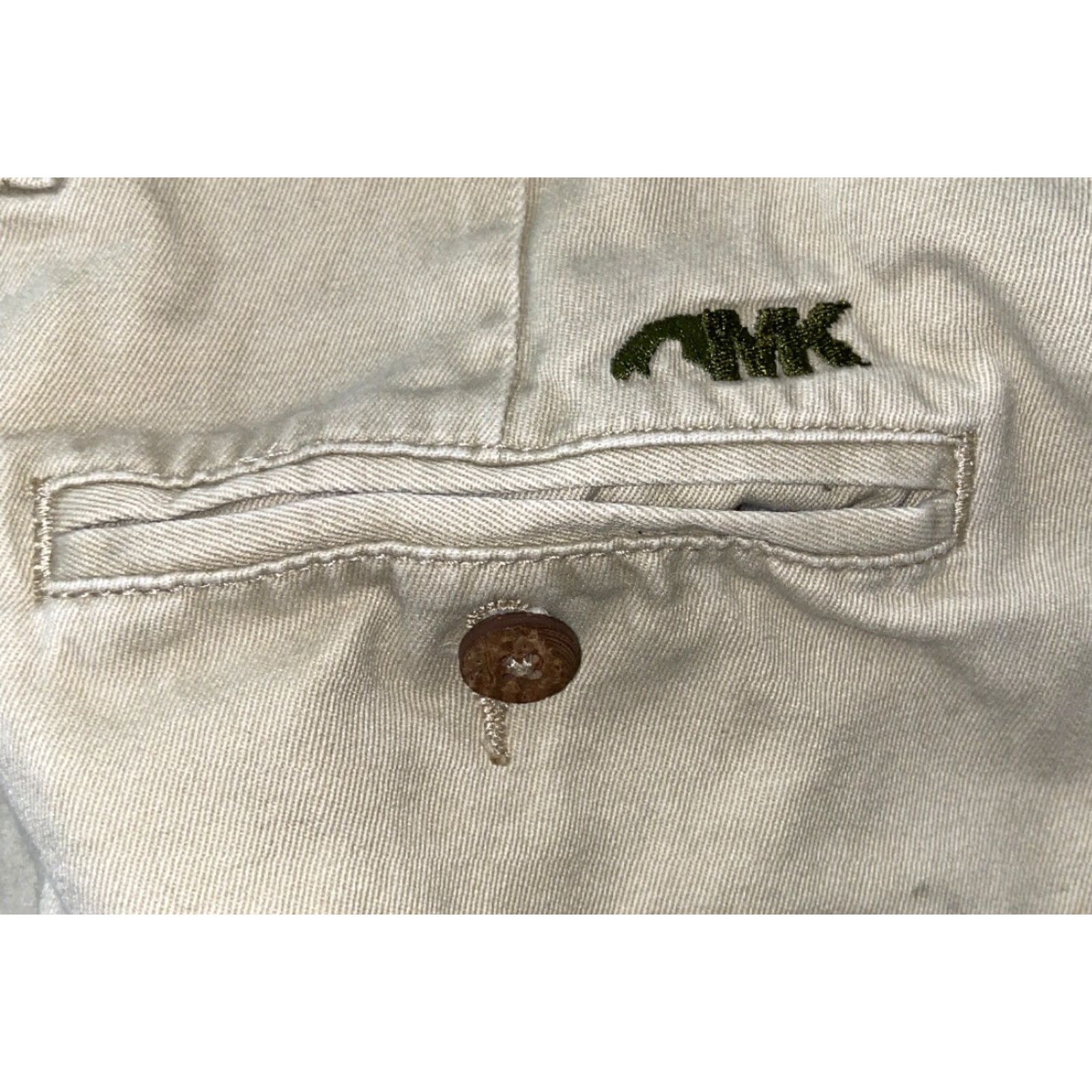 Mountain Khakis MK Mens Beige Cotton Casual Shorts Size 32 X 10 Regular Flat Front Button Front Casual Mens 32 Beige Cotton Shorts VK Size US 32 / EU 48 - 5 Thumbnail