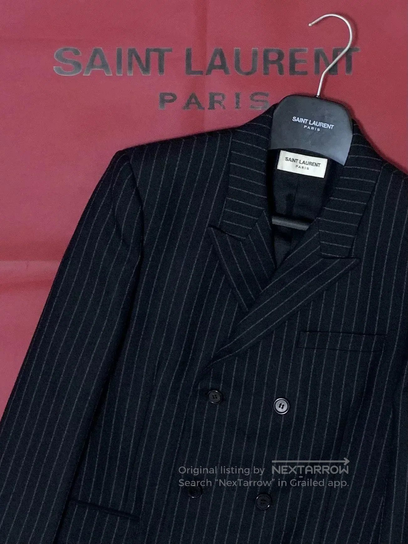 Saint Laurent Paris Saint Laurent Double-Breasted Pinstripe Blazer. Size US S / EU 44-46 / 1 - 6 Thumbnail