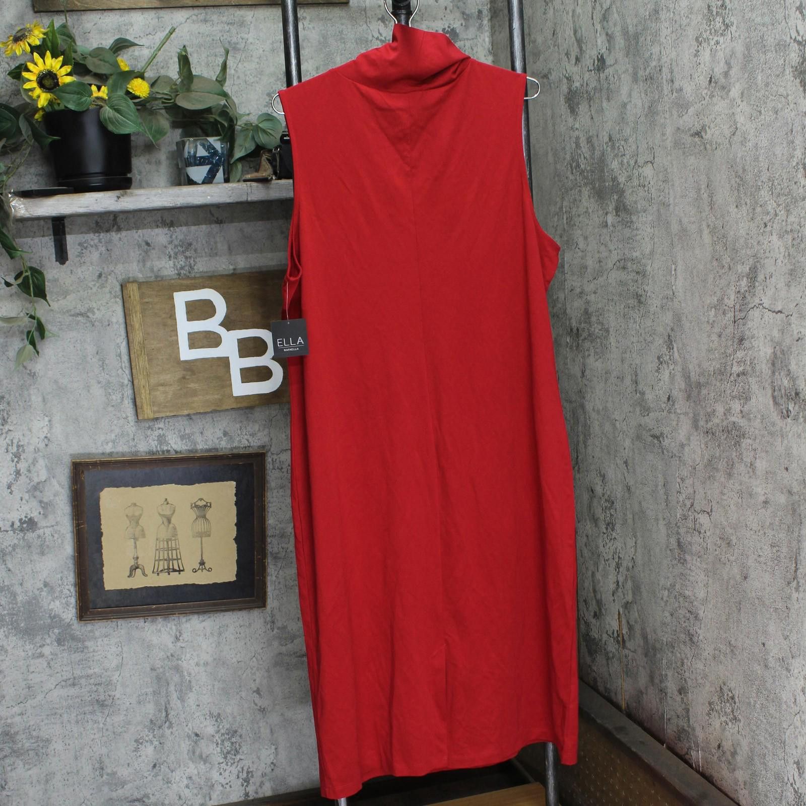 Other Nwt Ella Rafaella Funnel Neck Sleeveless Dress Ruby Red 2x Size XXL / US 16-18 / IT 52-54 - 2 Thumbnail