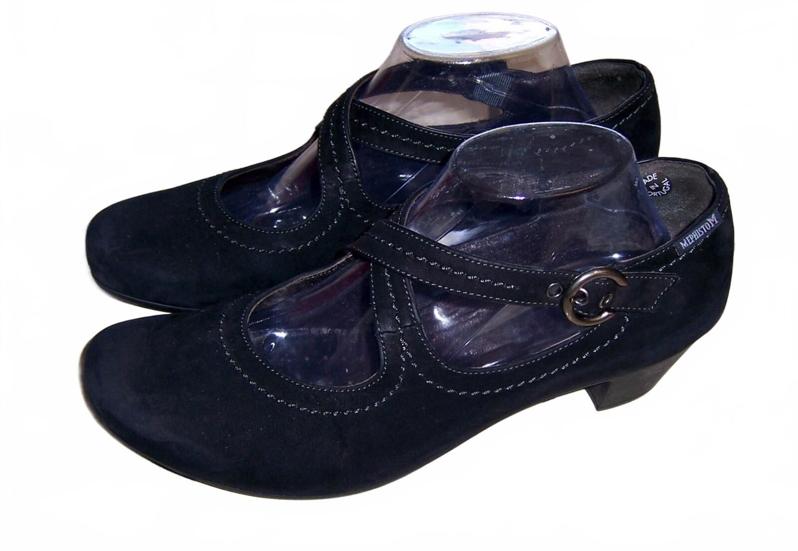 Mephisto Mephisto Black Nubuck Air-Jet Go-Wing Mary Jane Pumps-US 10 Size US 10 / IT 40 - 1 Thumbnail