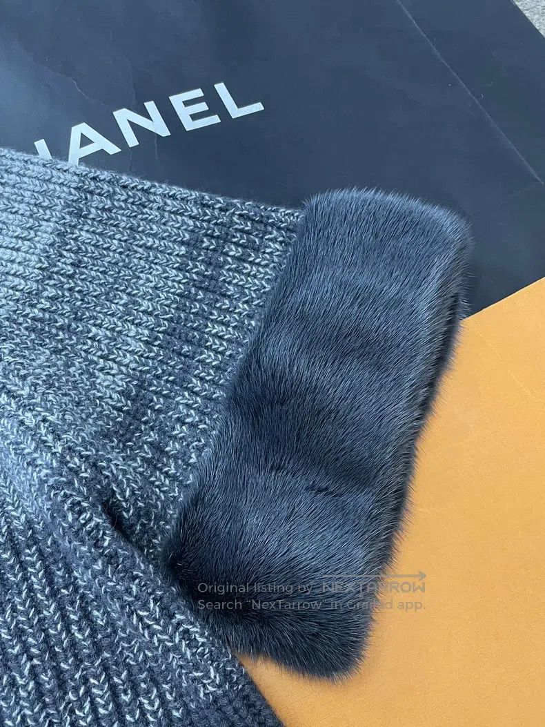 Fendi Fendi Grey Color-Blocked Striped Faux Mink Knit Sweater Size S / US 4 / IT 40 - 2 Thumbnail