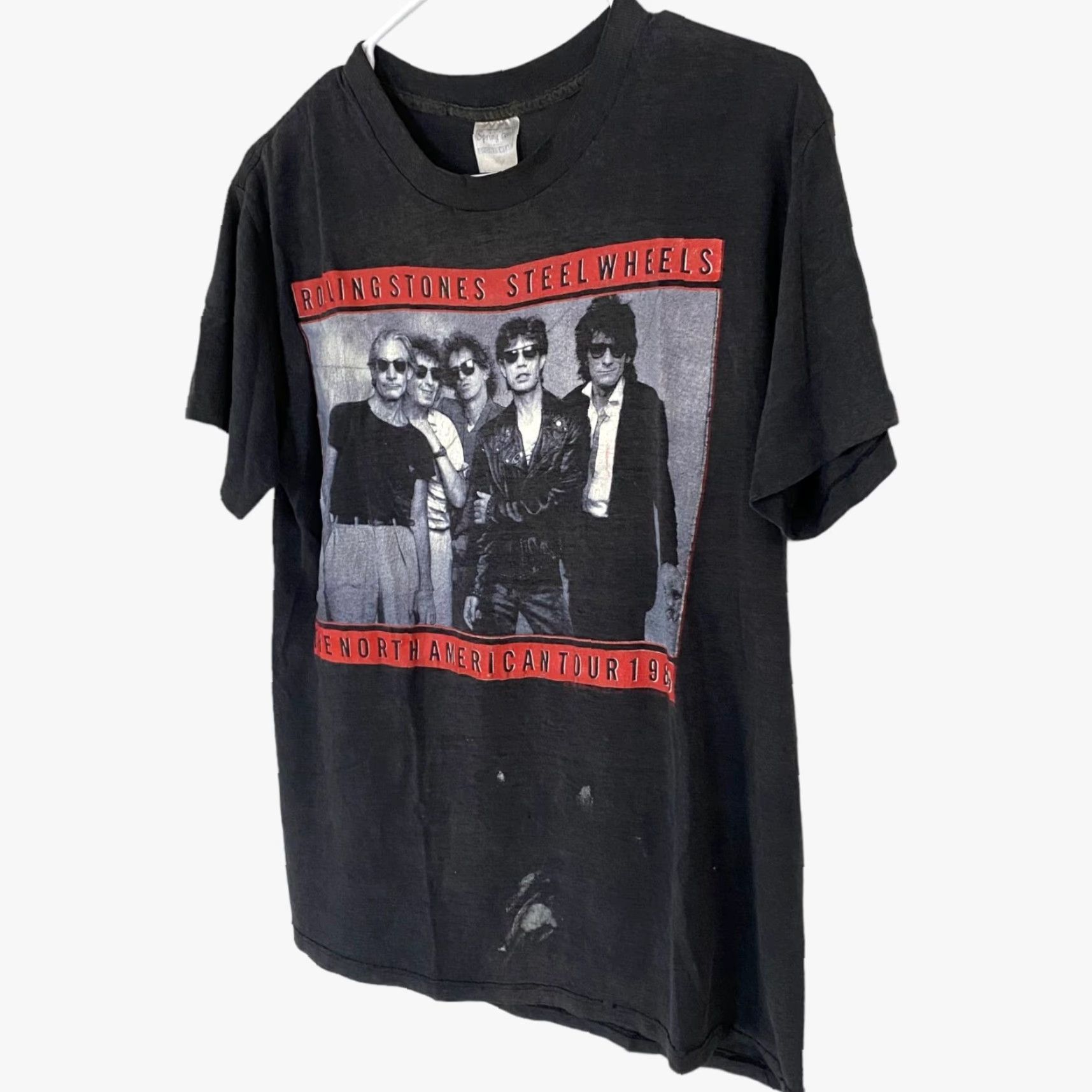 Vintage VINTAGE Rolling Stones T-Shirt 1989 Steel Wheels Tour Music Band Mens Large Black Graphic Tee Retro 80s Concert Size US L / EU 52-54 / 3 - 2 Thumbnail