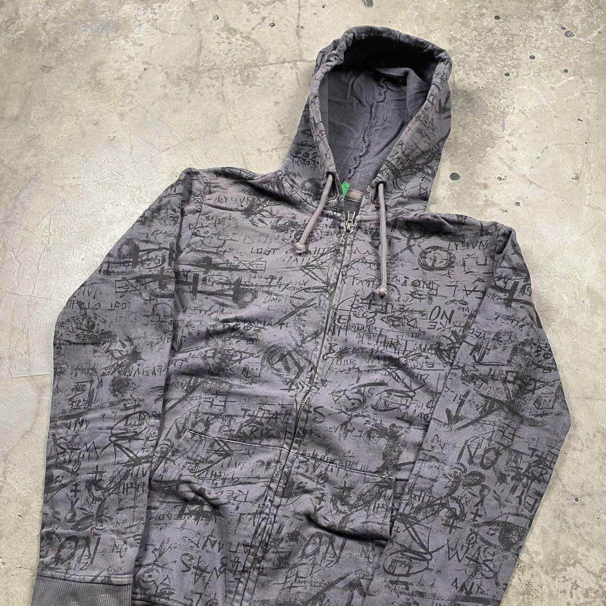 Benetton × If Six Was Nine × Le Grande Bleu (L.G.B.) y2k Benetton Wording Poem Fullprint Zip Up Size US S / EU 44-46 / 1 - 2 Thumbnail