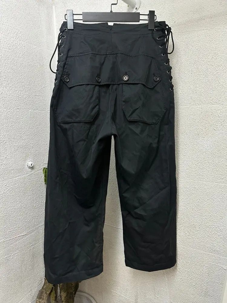 Pre-owned Yohji Yamamoto Lace Up Design Cargo Pants In Black