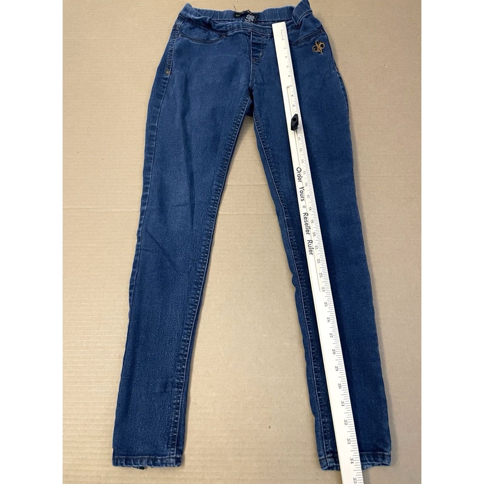 Southpole VINTAGE Southpole Jeans Womens Small Blue Skinny Tapered Zip Studded Logo Ladies Size 28" / US 6 / IT 42 - 6 Thumbnail