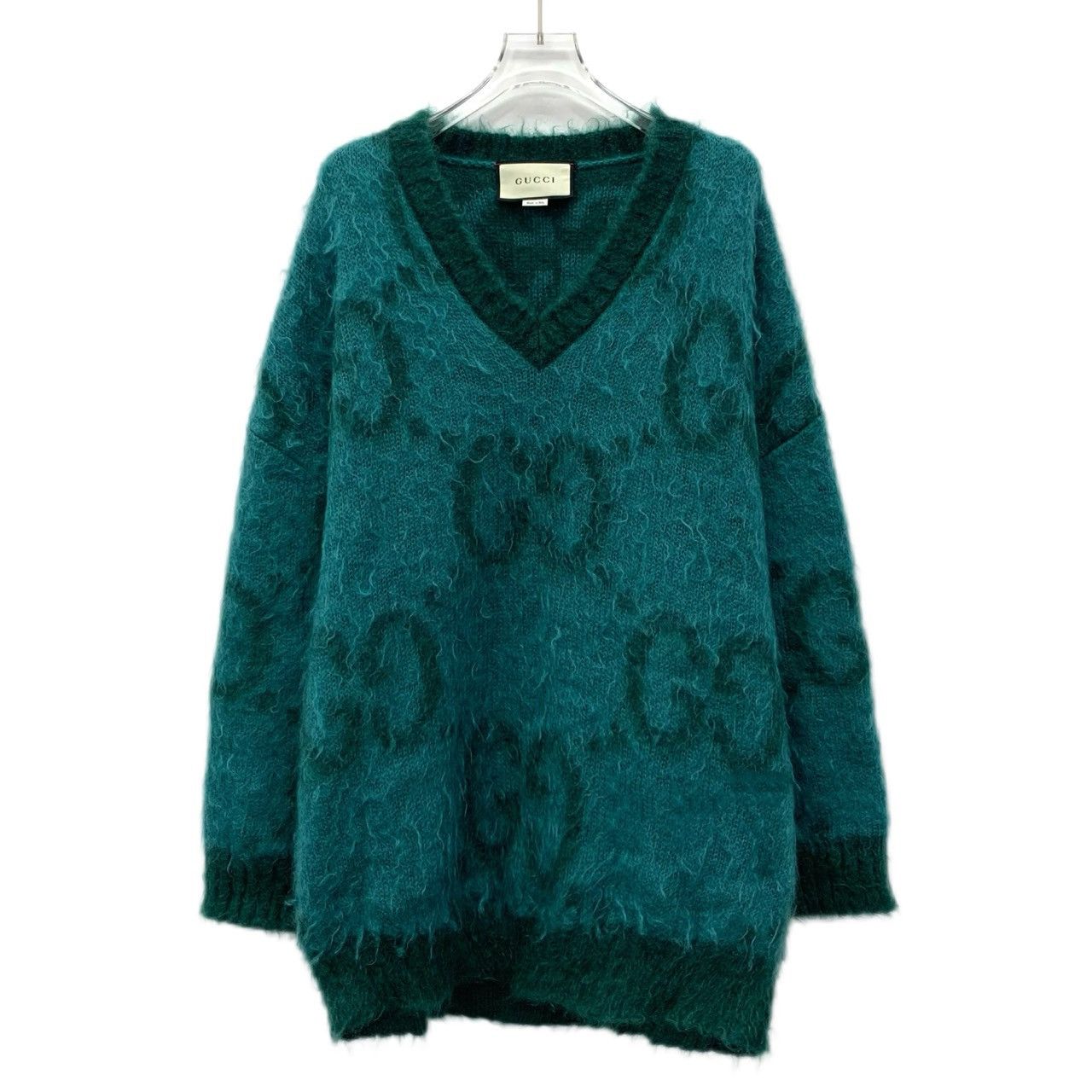Gucci Gucci Blue Mohair V-neck Long Sleeve Knit Sweater K26WX Size M / US 6-8 / IT 42-44 - 1 Thumbnail
