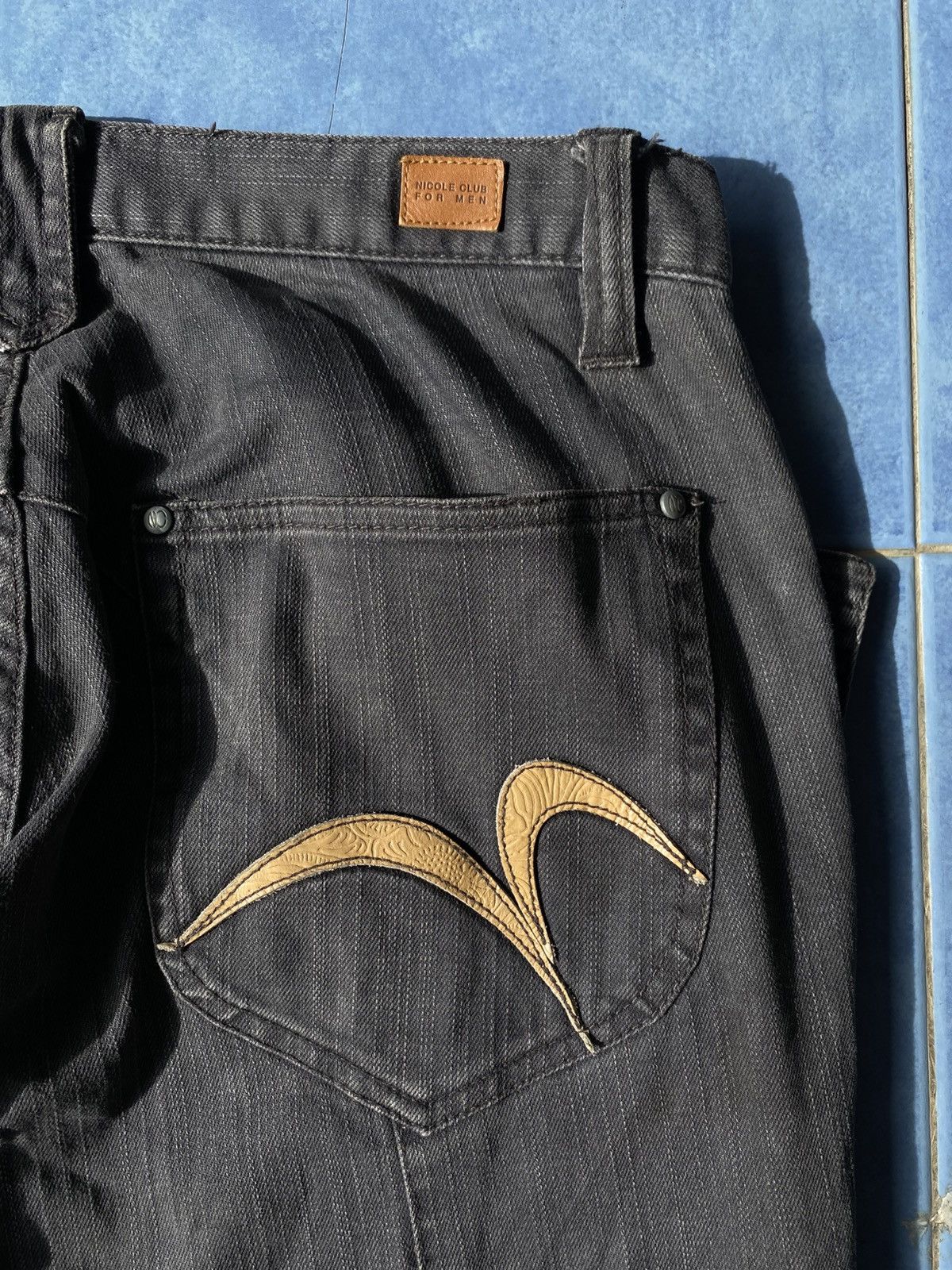 Japanese Brand Nicole Club For Men Black Denim Size US 31 - 11 Thumbnail
