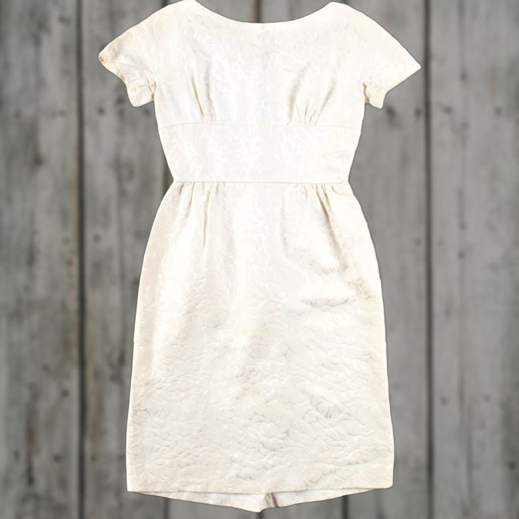 Vintage VINTAGE Jonathan Logan White Satin Floral Dress Small Shirt Womens Size S / US 4 / IT 40 - 1 Thumbnail