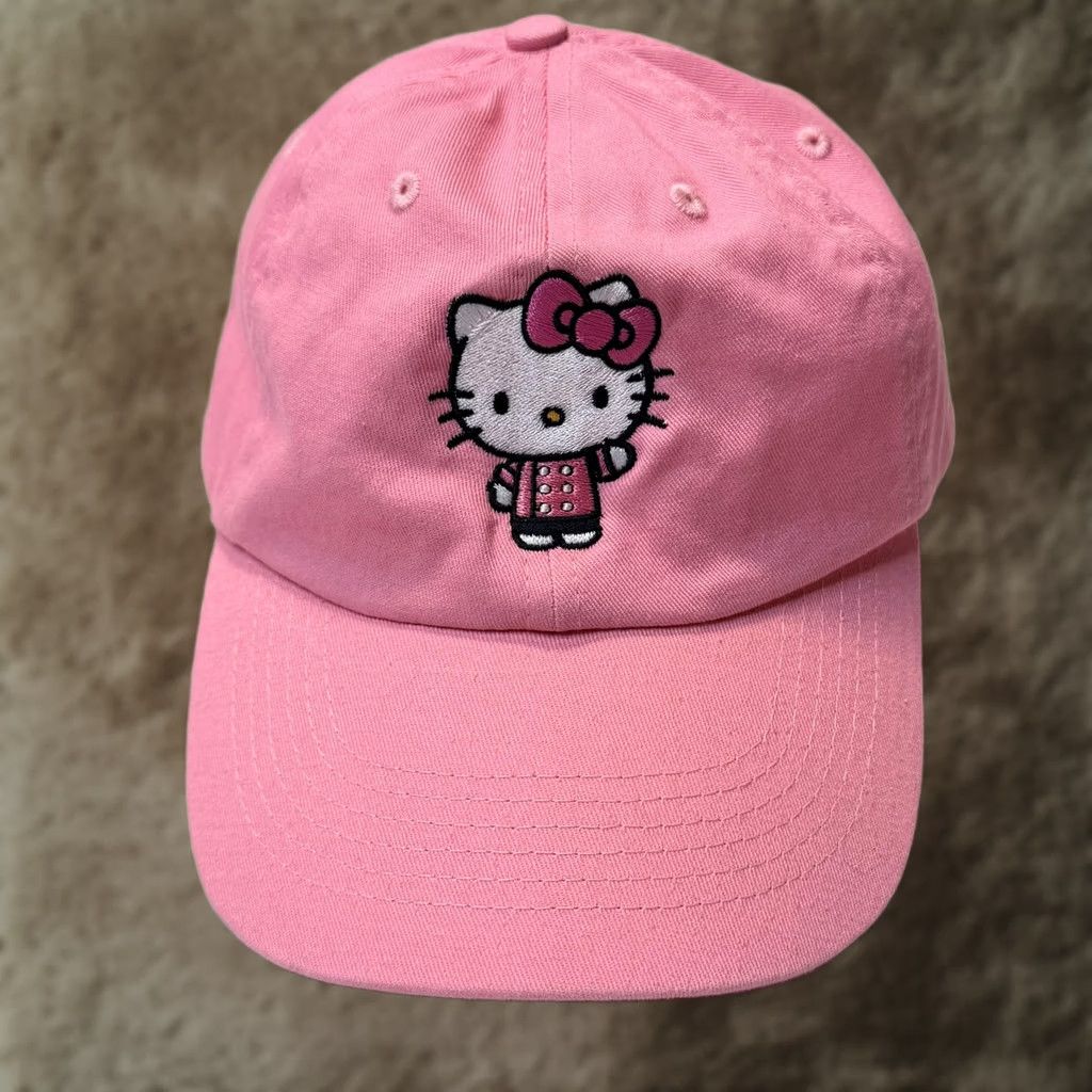 Vintage Hello Kitty Cafe Hat Cap Baseball Strap Back Pink Embroidered Womens Size ONE SIZE - 1 Thumbnail