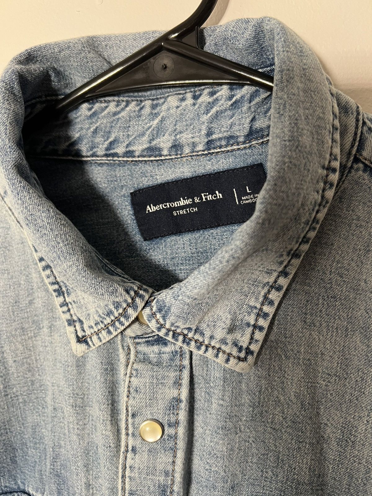 Abercrombie & Fitch Abercrombie Denim Long Sleeve Shirt Size US L / EU 52-54 / 3 - 3 Thumbnail