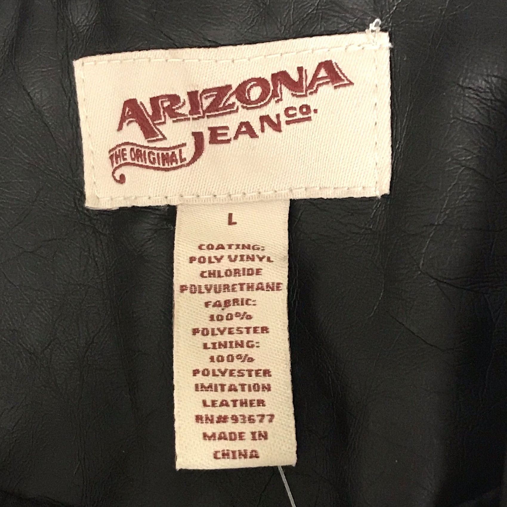 Vintage Arizona Jeans Women Black Faux Leather Motorcycle Jacket L Size 36" / US 14 / IT 50 - 3 Thumbnail