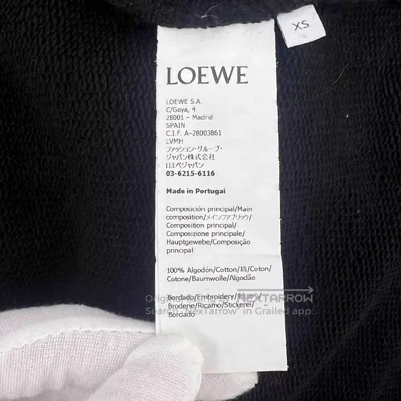 Loewe Loewe Black logo letter embroidered cotton round neck long Size XS / US 0-2 / IT 36-38 - 7 Thumbnail