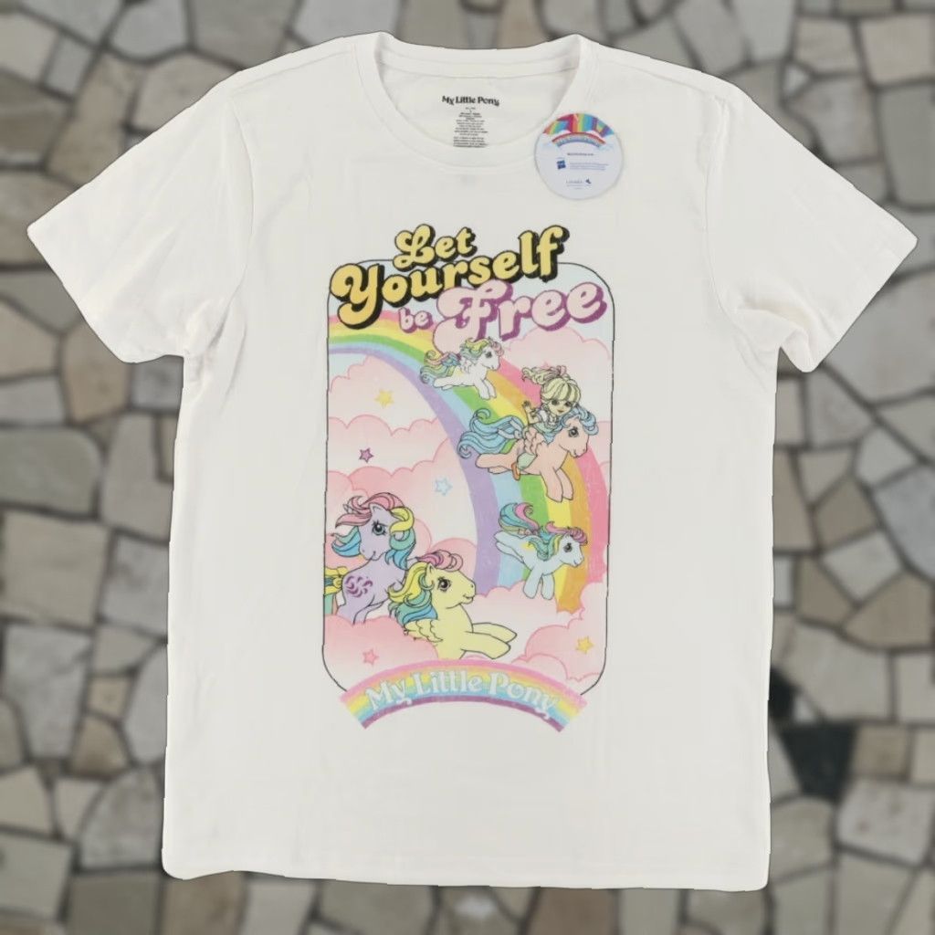 Vintage My Little Pony Let Yourself Be Free Solid T-Shirt White Men L Shirt Size US L / EU 52-54 / 3 - 1 Thumbnail