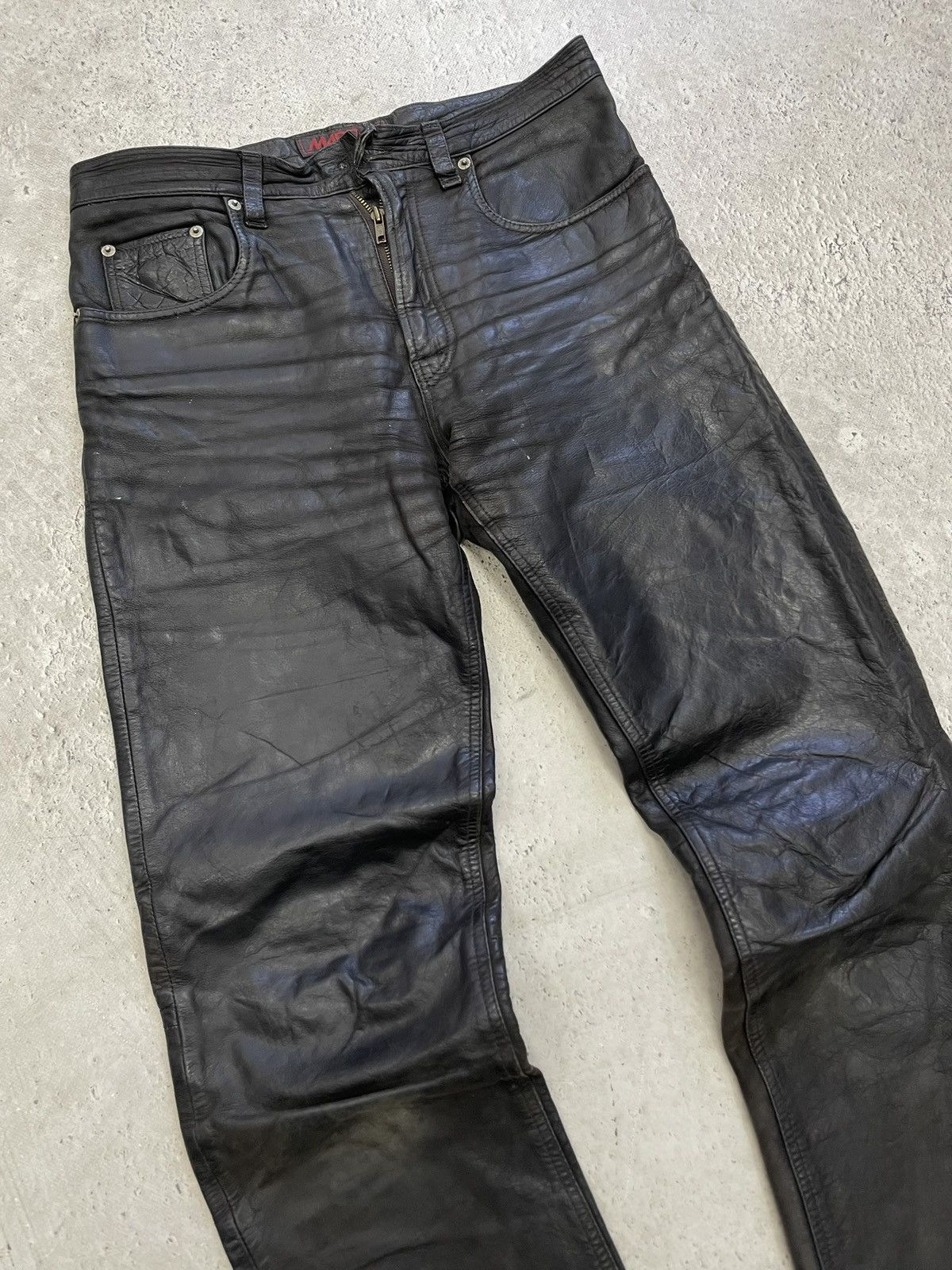 Tornado Mart Maddox black leather pants biker gothic rick owens style Size US 32 / EU 48 - 3 Thumbnail