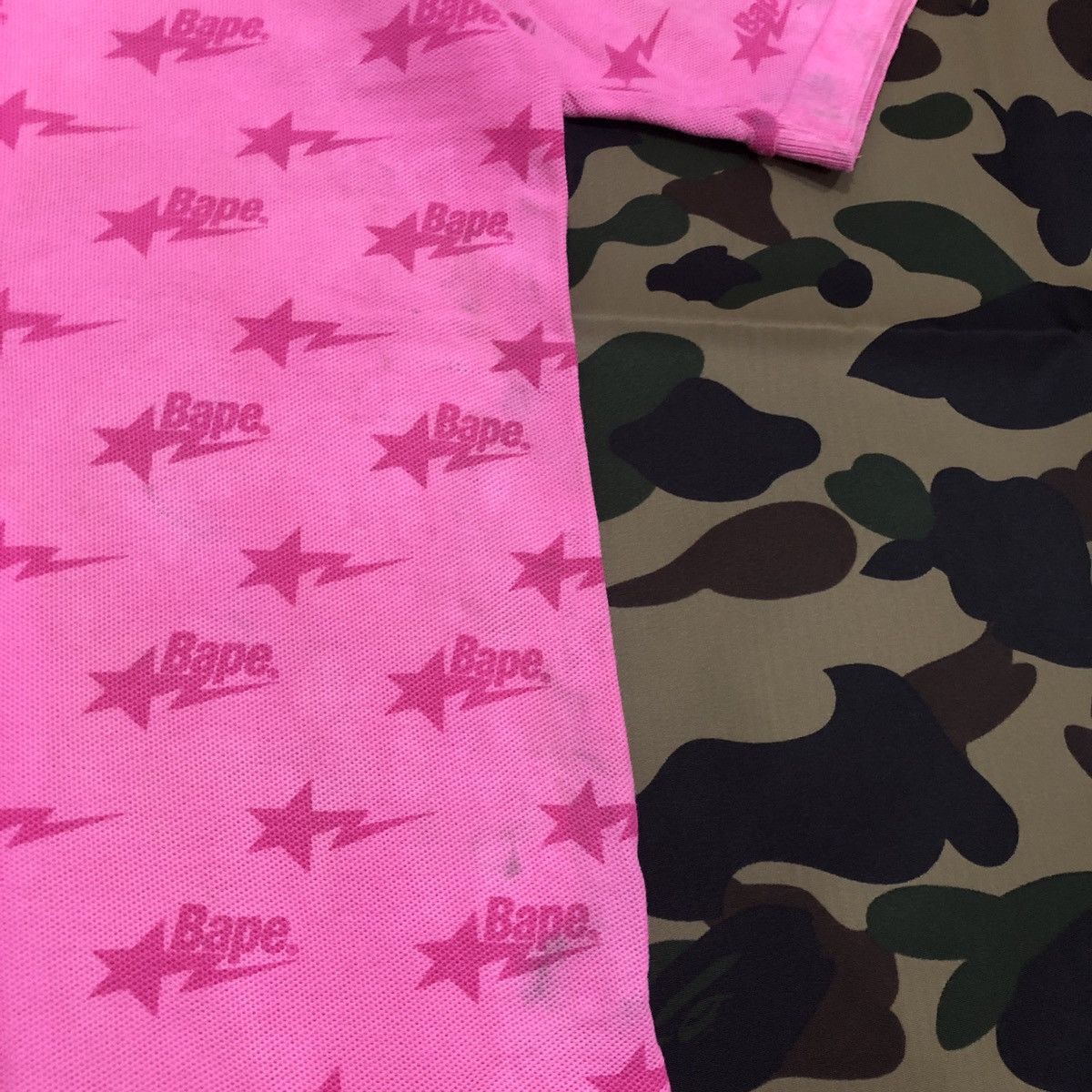 Bape Bape Sta Pattern Polo Shirts Size L Size US L / EU 52-54 / 3 - 7 Thumbnail