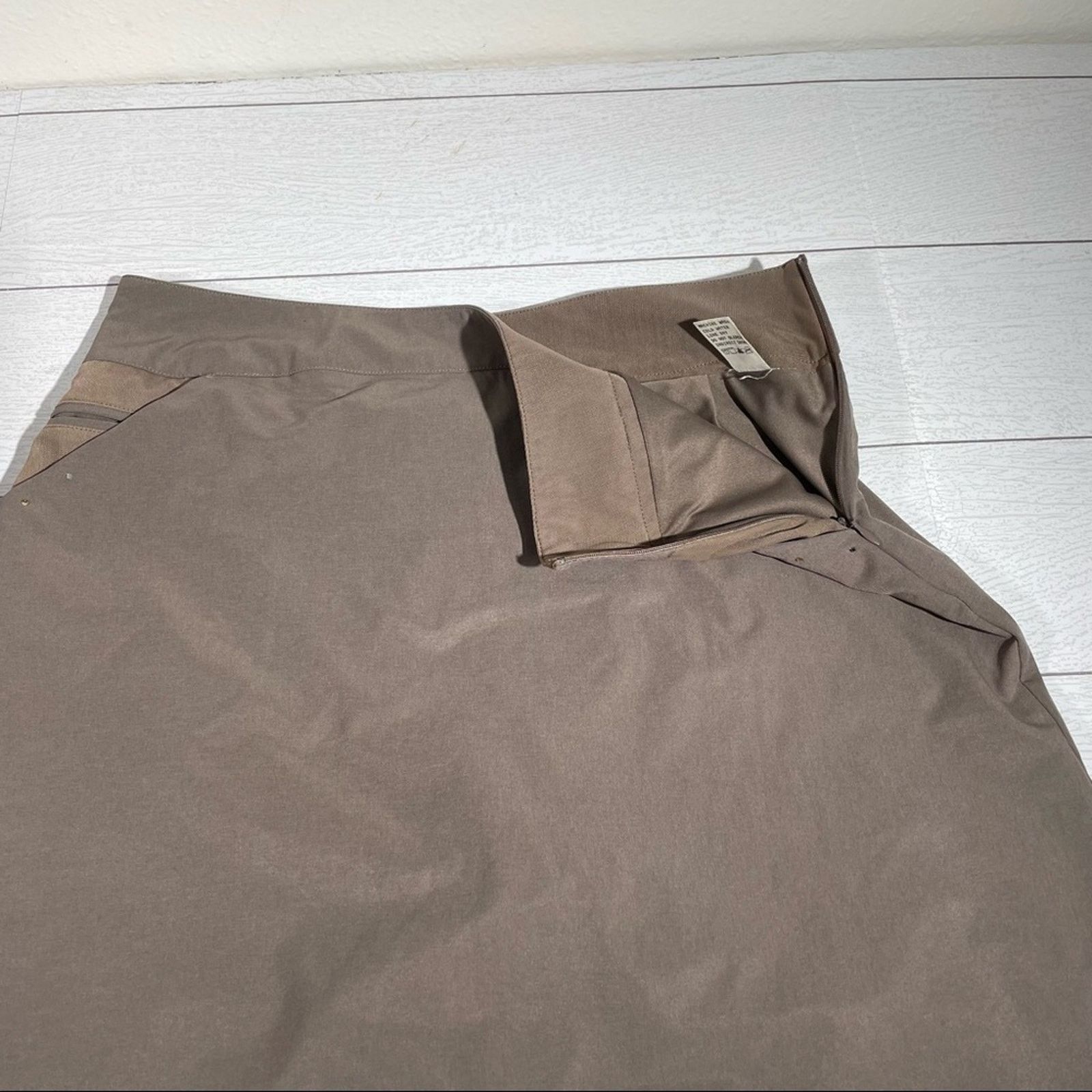 Other Tail Tech Brown Mini Skirt Size 6 Side Zip Stretch Trim Size 28" / US 6 / IT 42 - 8 Thumbnail