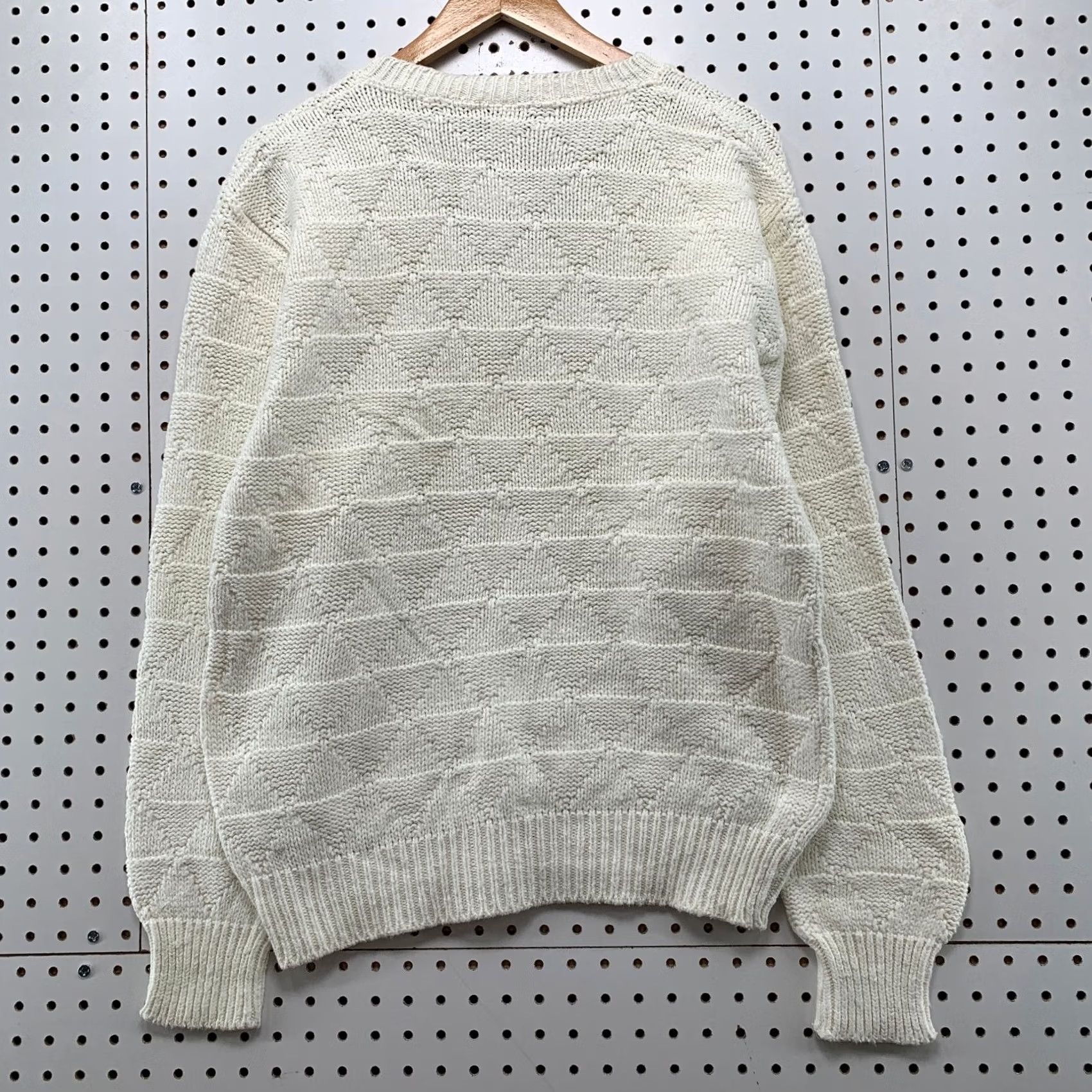Vintage Vintage Northern Isles Knit Sweater Mens Medium White V-Neck Cotton Pullover Size US M / EU 48-50 / 2 - 2 Thumbnail