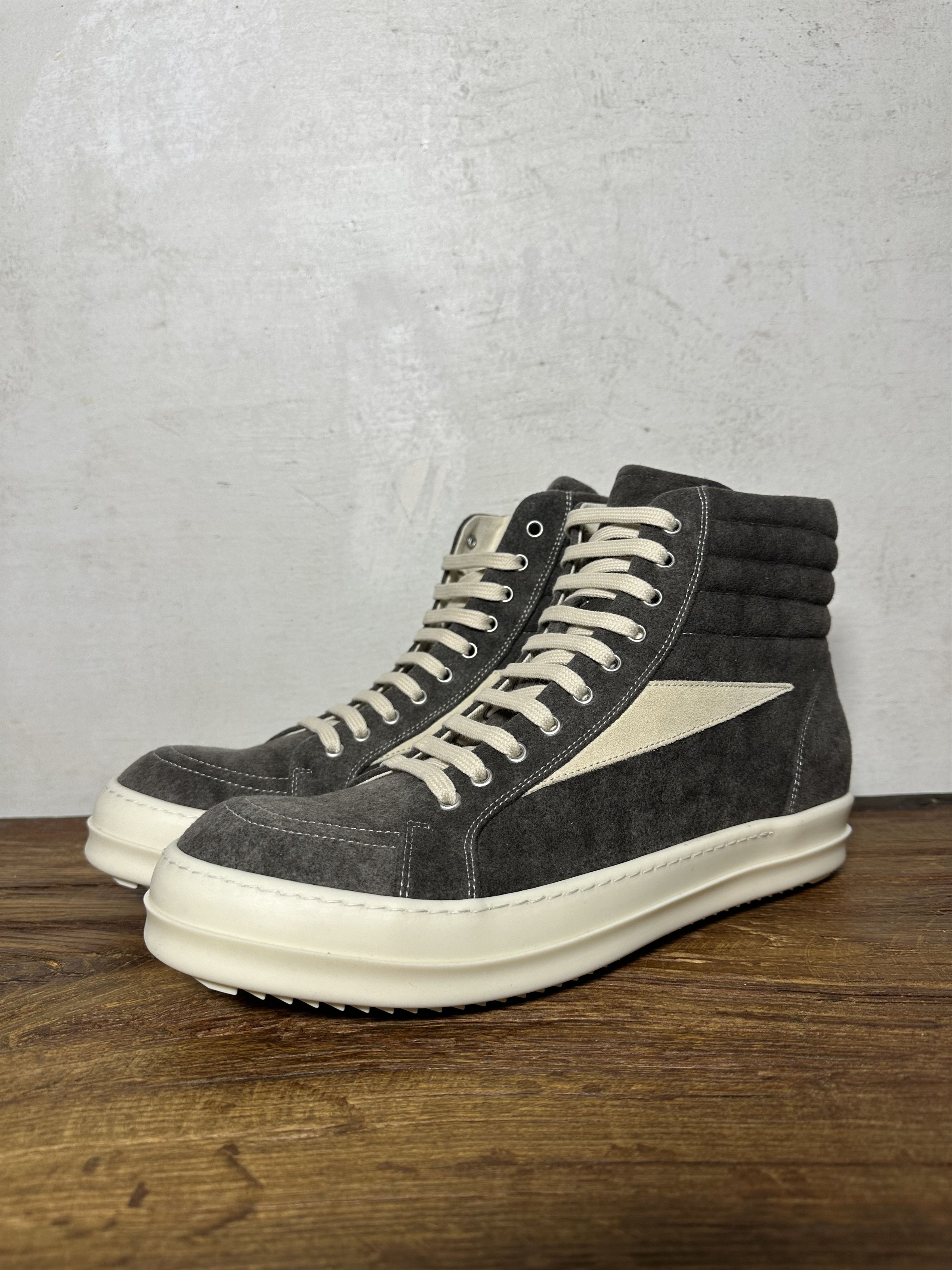Rick Owens Drkshdw Rick Owens DRKSHDW Vitnage High Top Sneakers Dust Size US 12 / EU 45 - 1 Thumbnail