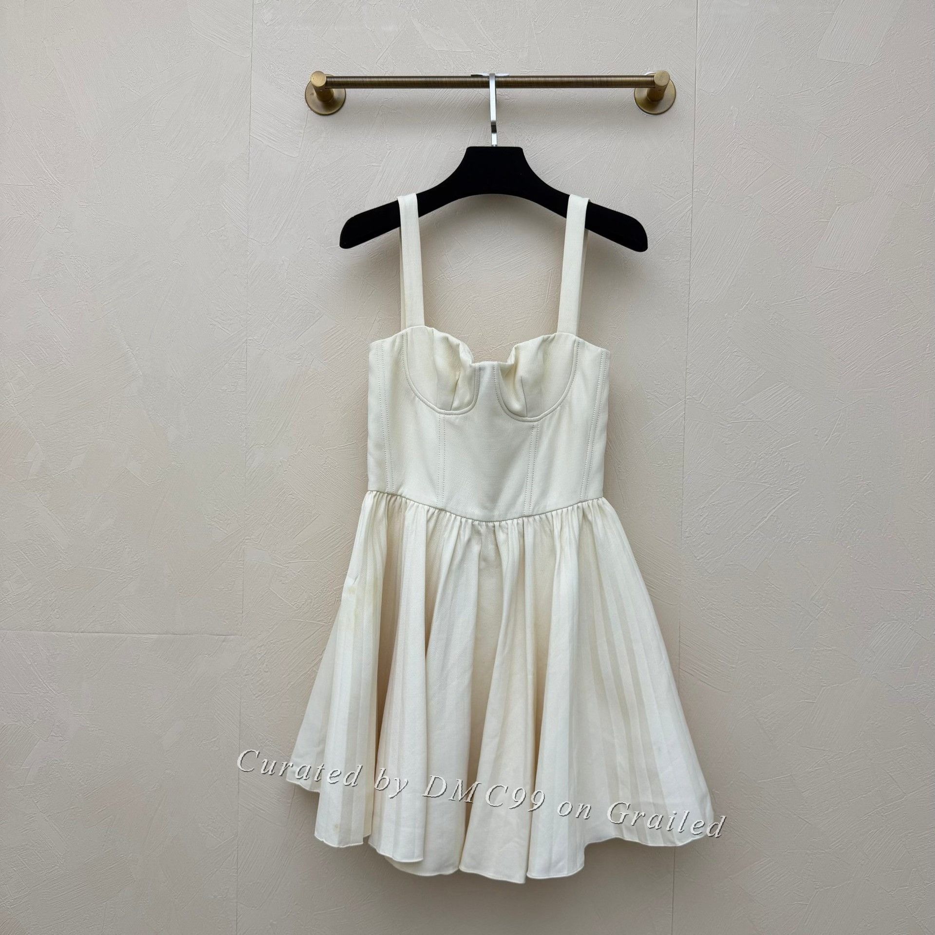 Dior Dior Pleated Ruffle Wool Strapless Dress Size XXS / US 00 / IT 34 - 1 Thumbnail
