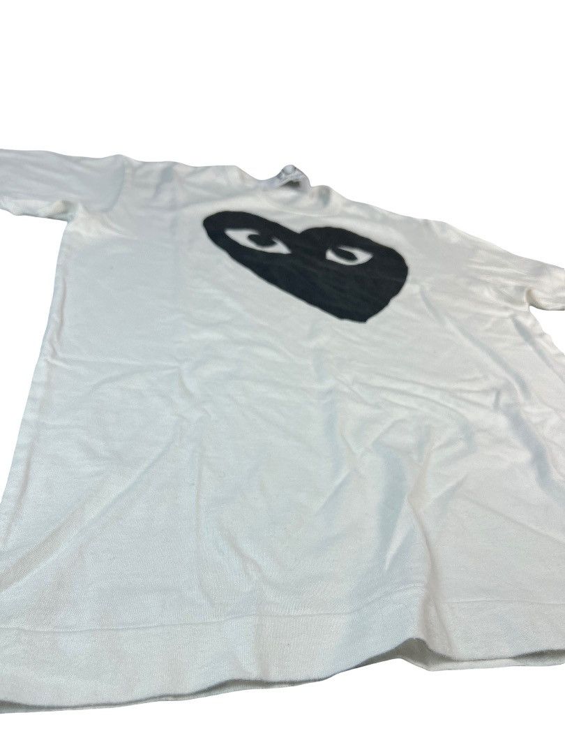 Comme des Garcons COMME des GARÇONS PLAY Black Heart Tee White Size M Size US M / EU 48-50 / 2 - 3 Thumbnail