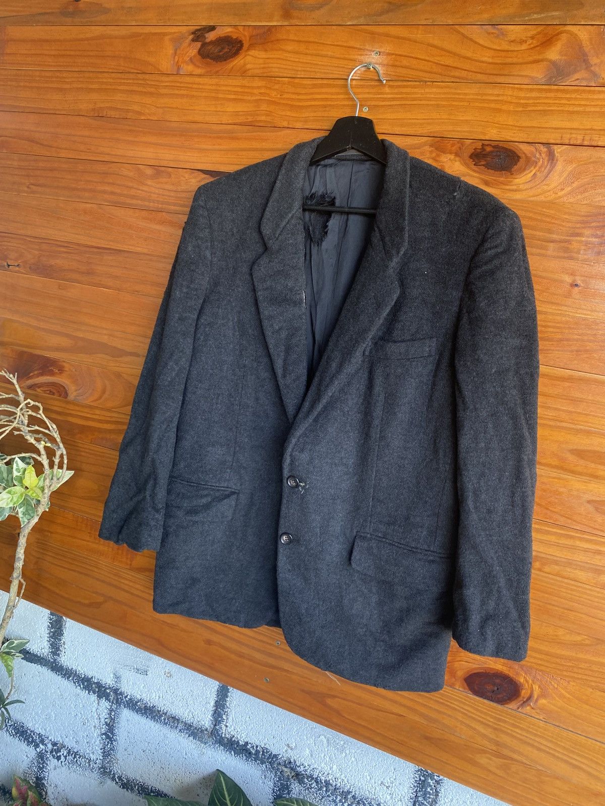 Comme des Garcons Homme Comme des Garçons Homme Wool Blazer Jacket Disstress Size US M / EU 48-50 / 2 - 4 Thumbnail