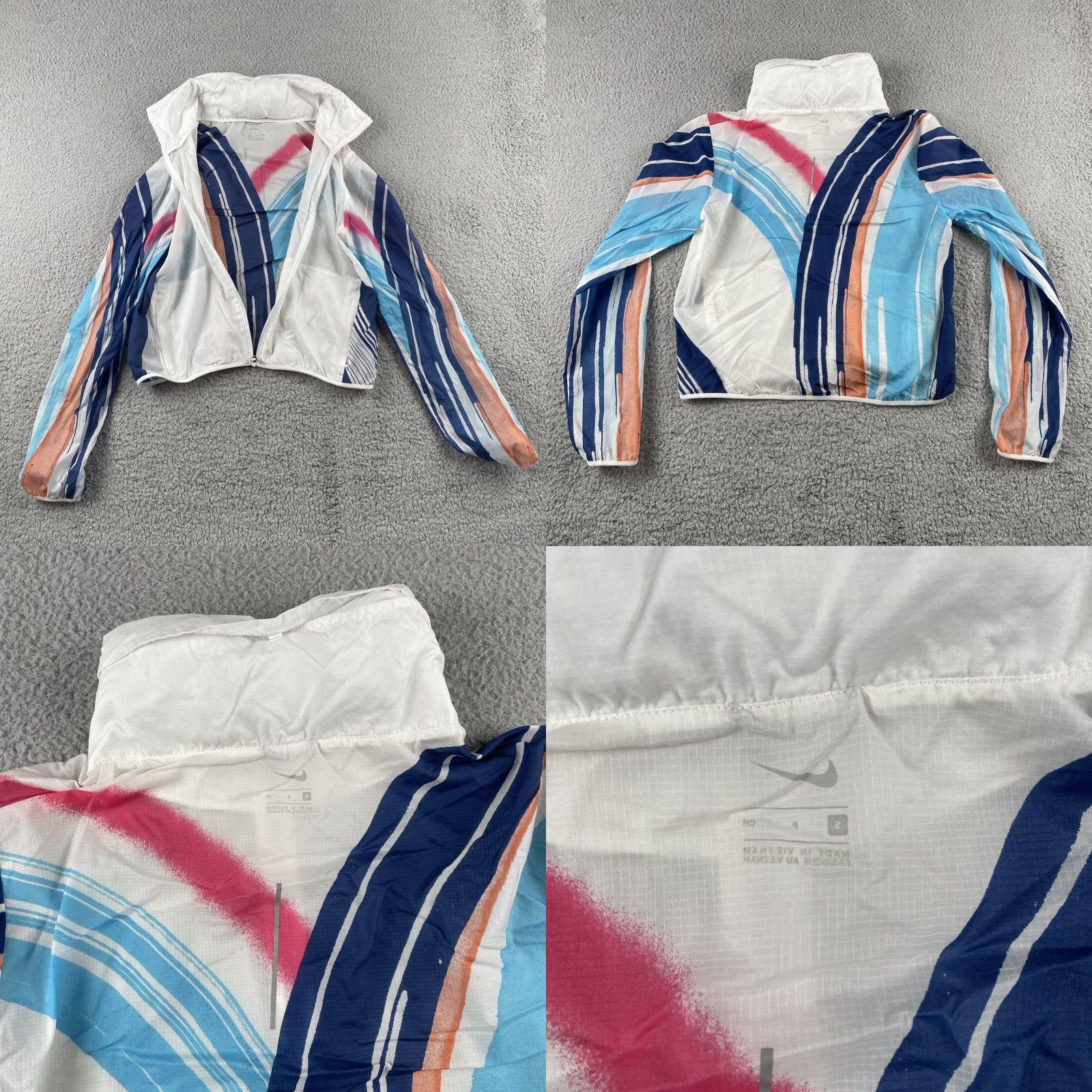 Nike Nike Women’s Small Rain Coat Windbreaker Jacket White Pocket Hoodie Size S / US 4 / IT 40 - 9 Thumbnail