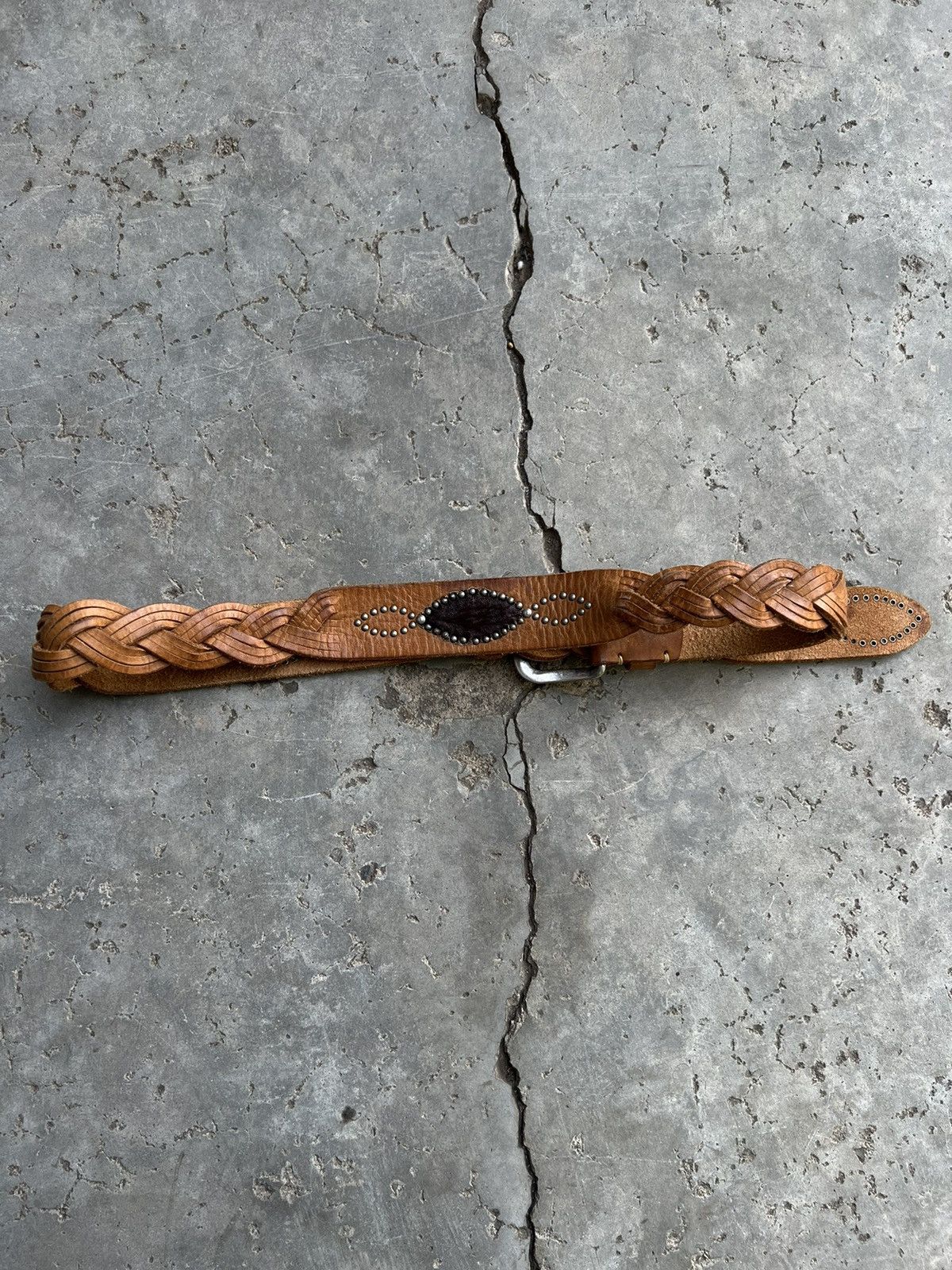 Leather SOLD* Vintage Studded Leather Belt Size 34 - 6 Thumbnail
