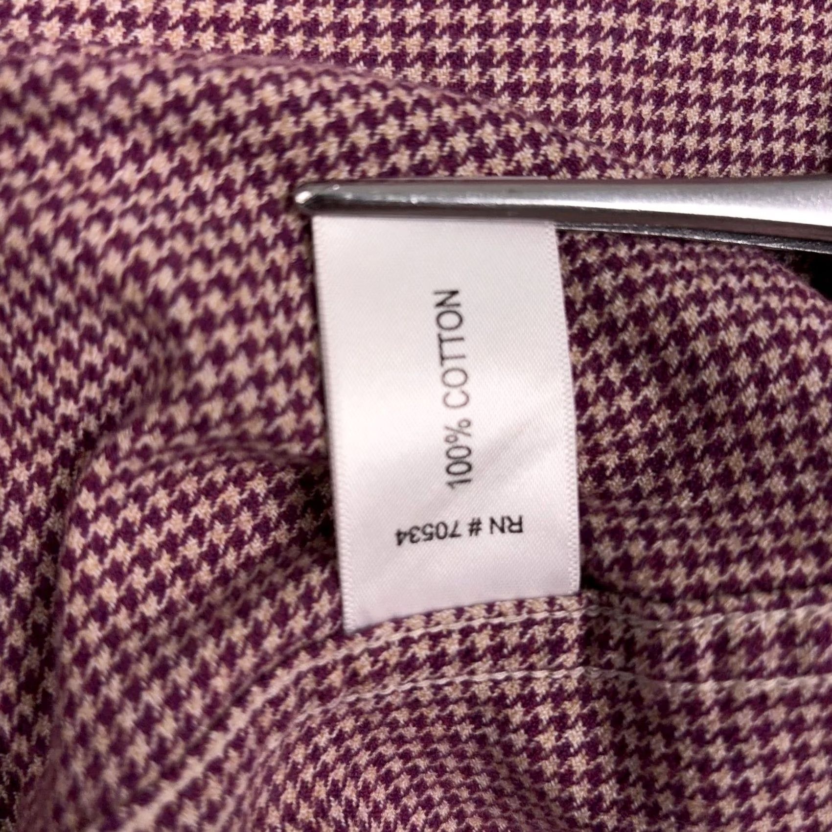 Orvis Orvis Shirt Mens XL Red Houndstooth Long Sleeve Button Front Cotton Casual Size US XL / EU 56 / 4 - 6 Thumbnail
