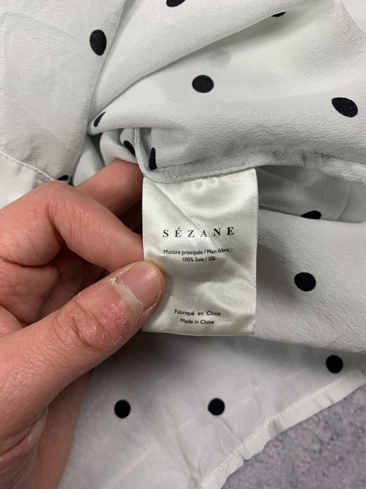 Sezane Sezane Ann Silk Blouse Women's Sz 38 Polka Dot Shirt Blouse Size S / US 4 / IT 40 - 4 Thumbnail