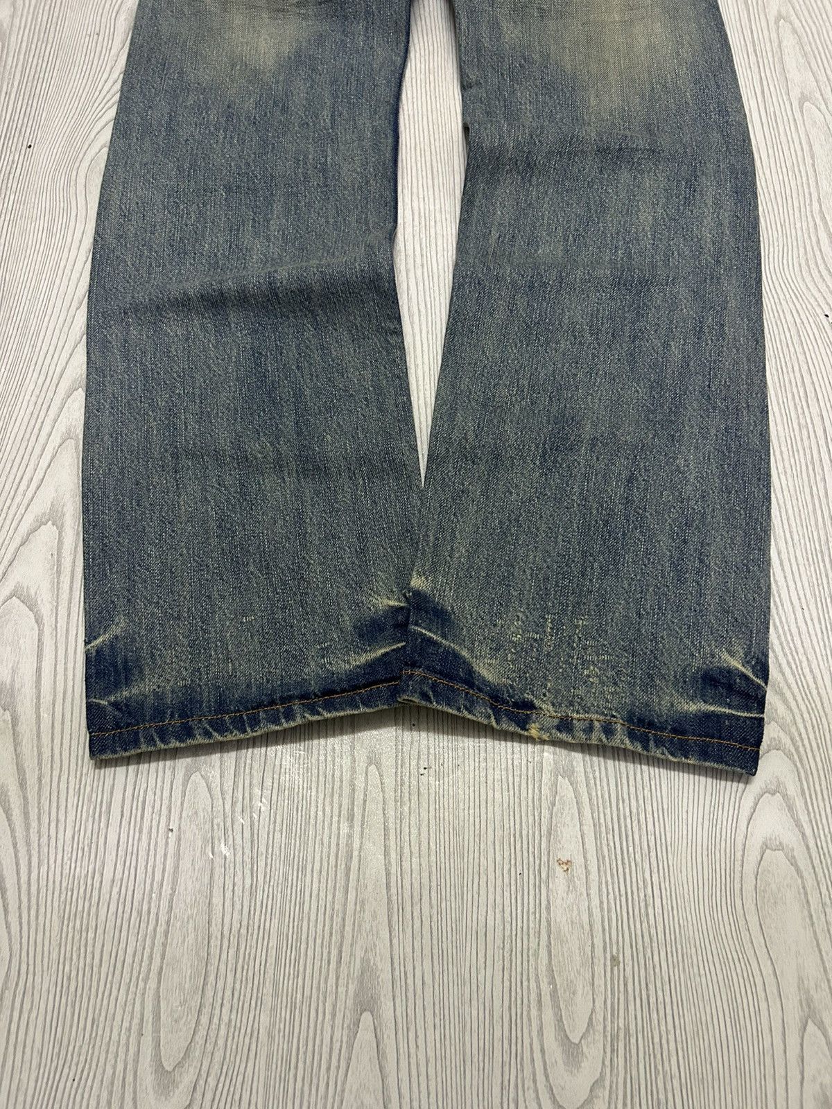 Le Grande Bleu (L.G.B.) Betty Blue Love Denim Fade Washed Patina Heavy Stacked Hem Size US 30 / EU 46 - 12 Thumbnail