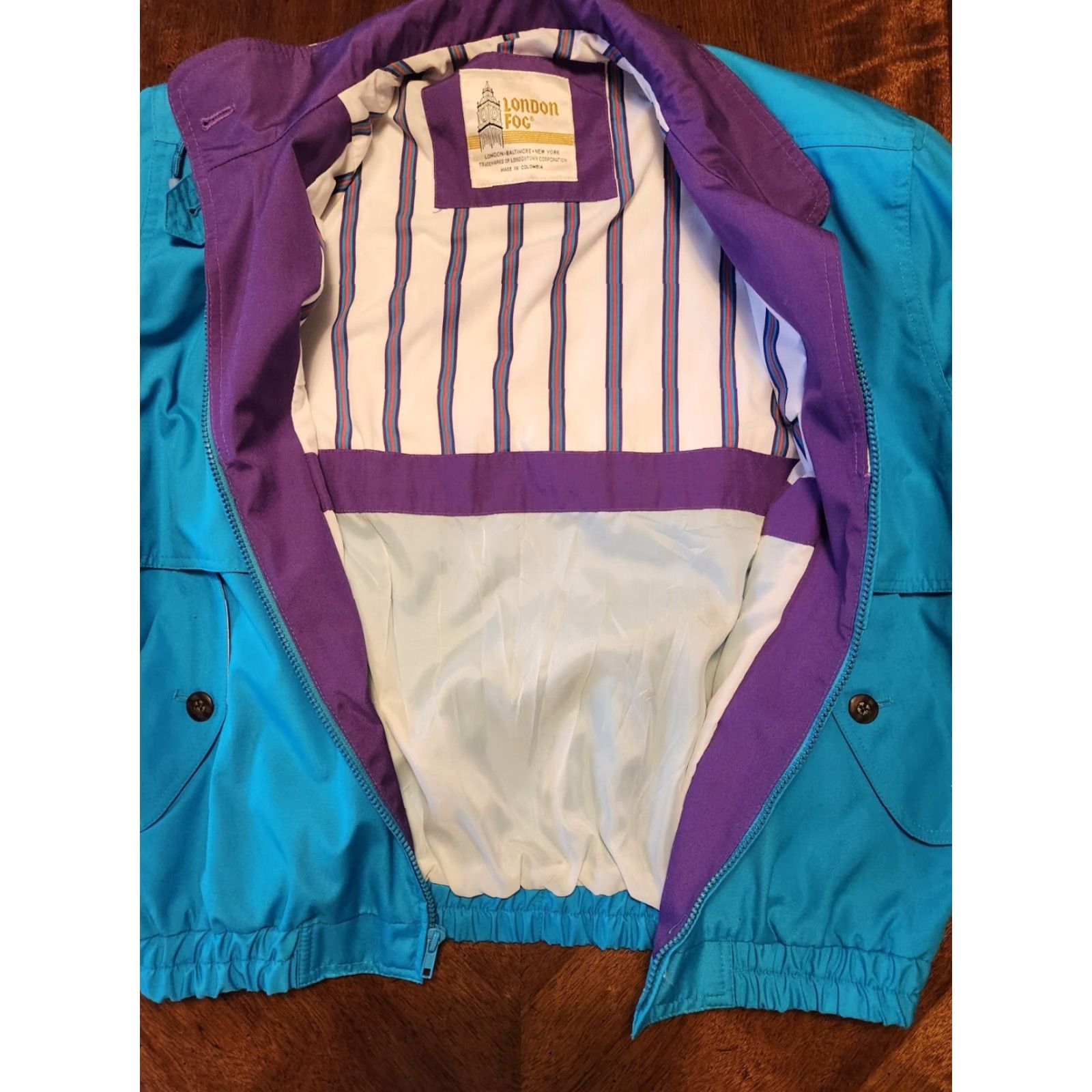 London Fog VINTAGE London Fog Jacket Womens S Teal Purple Basic Jacket Womens Size S Purple London 80s 90s Size S / US 4 / IT 40 - 3 Thumbnail