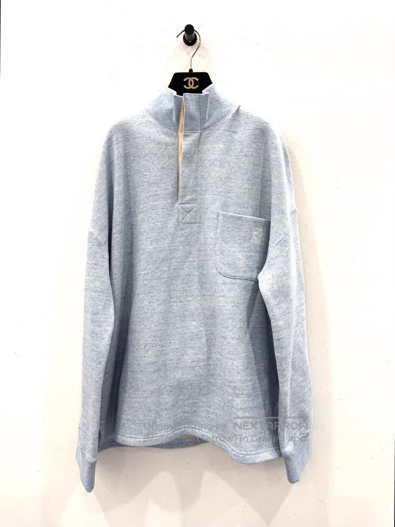 Loewe Loewe Light Blue Embossed Logo Long Sleeve Hoodie Size US L / EU 52-54 / 3 - 1 Thumbnail