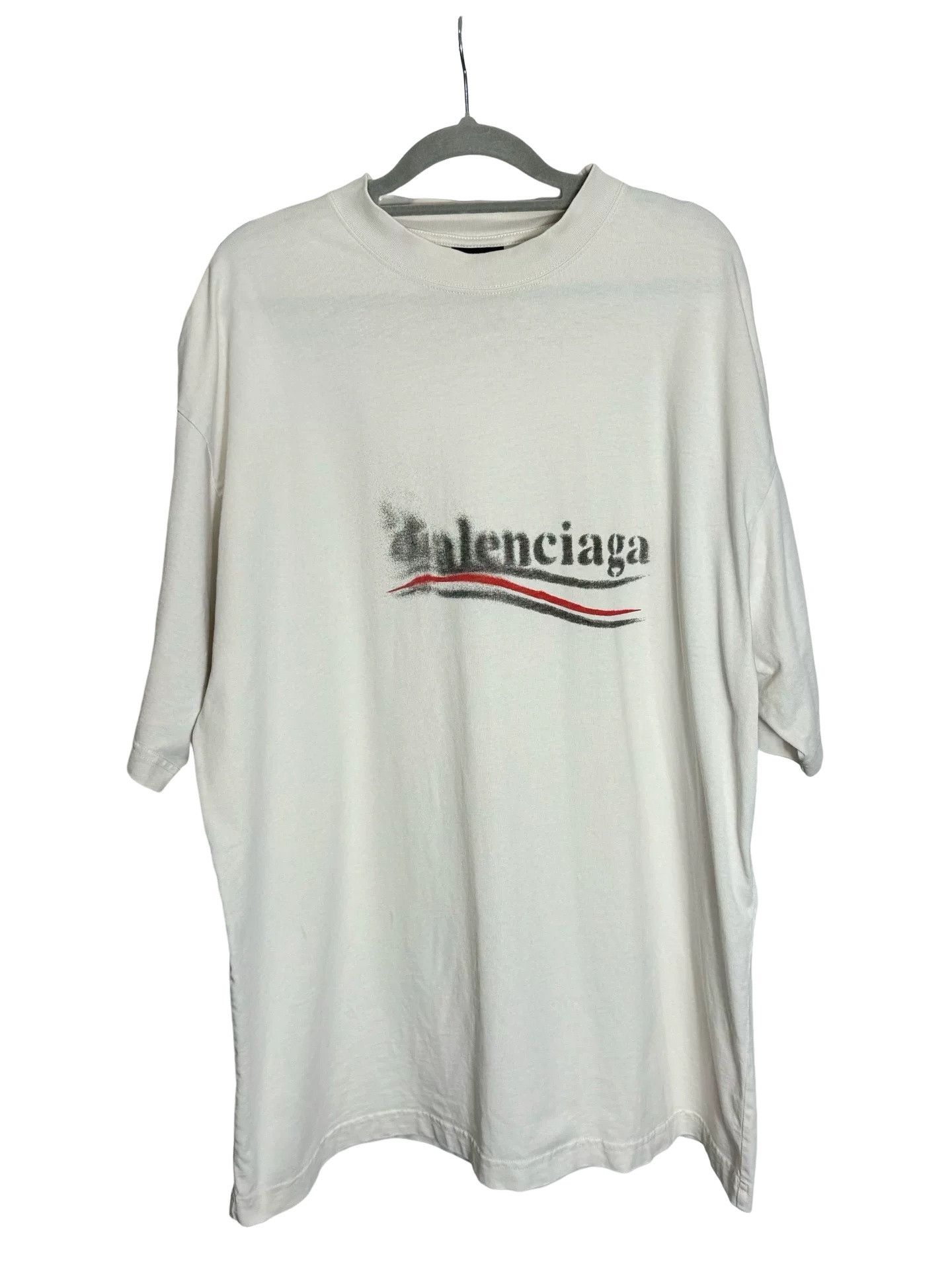 Balenciaga Balenciaga Wave Logo Print T-Shirt Size M Size US M / EU 48-50 / 2 - 1 Thumbnail