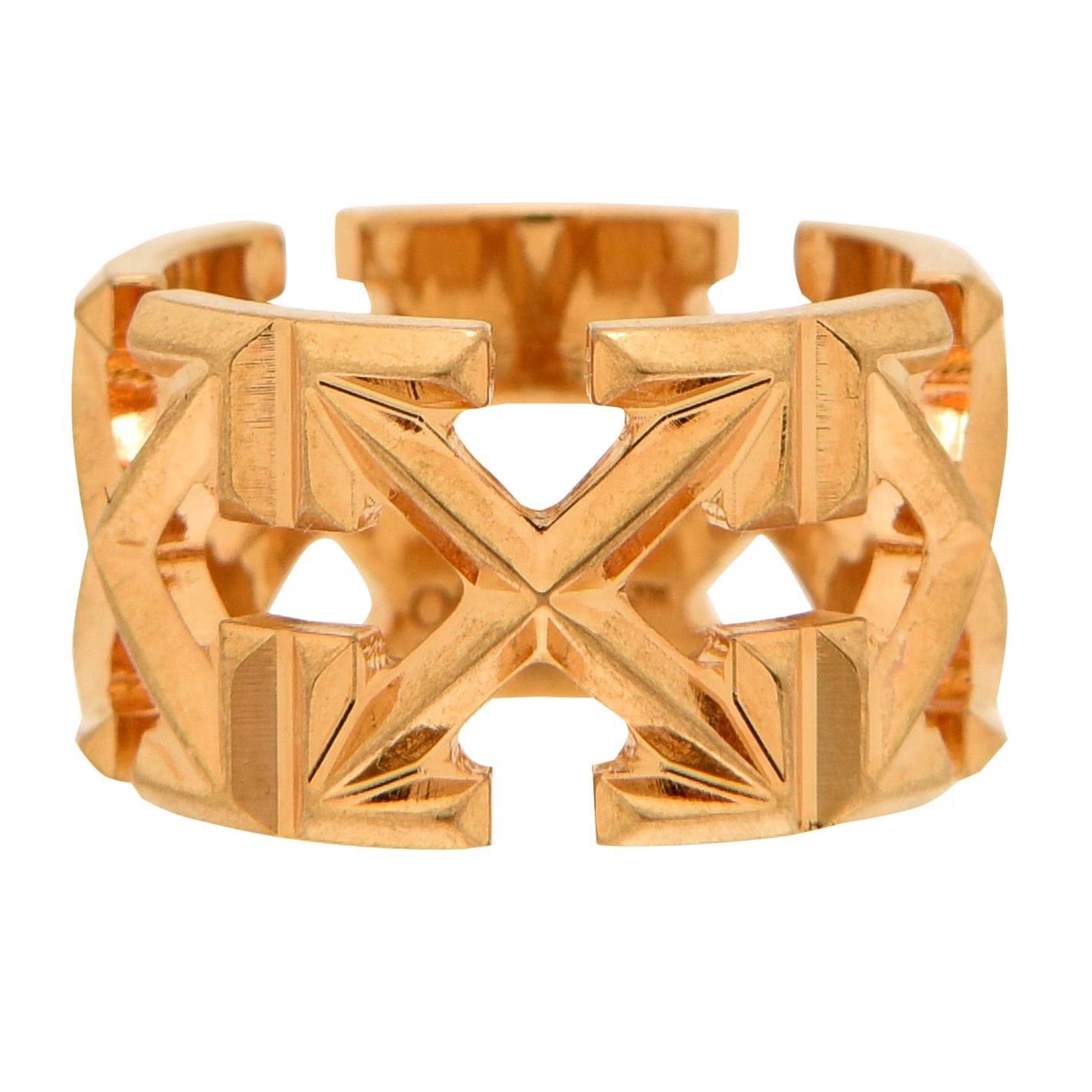 Off-White o1g2r1mq0225 Size: 54 / Logo Ring in Gold Size ONE SIZE - 1 Thumbnail