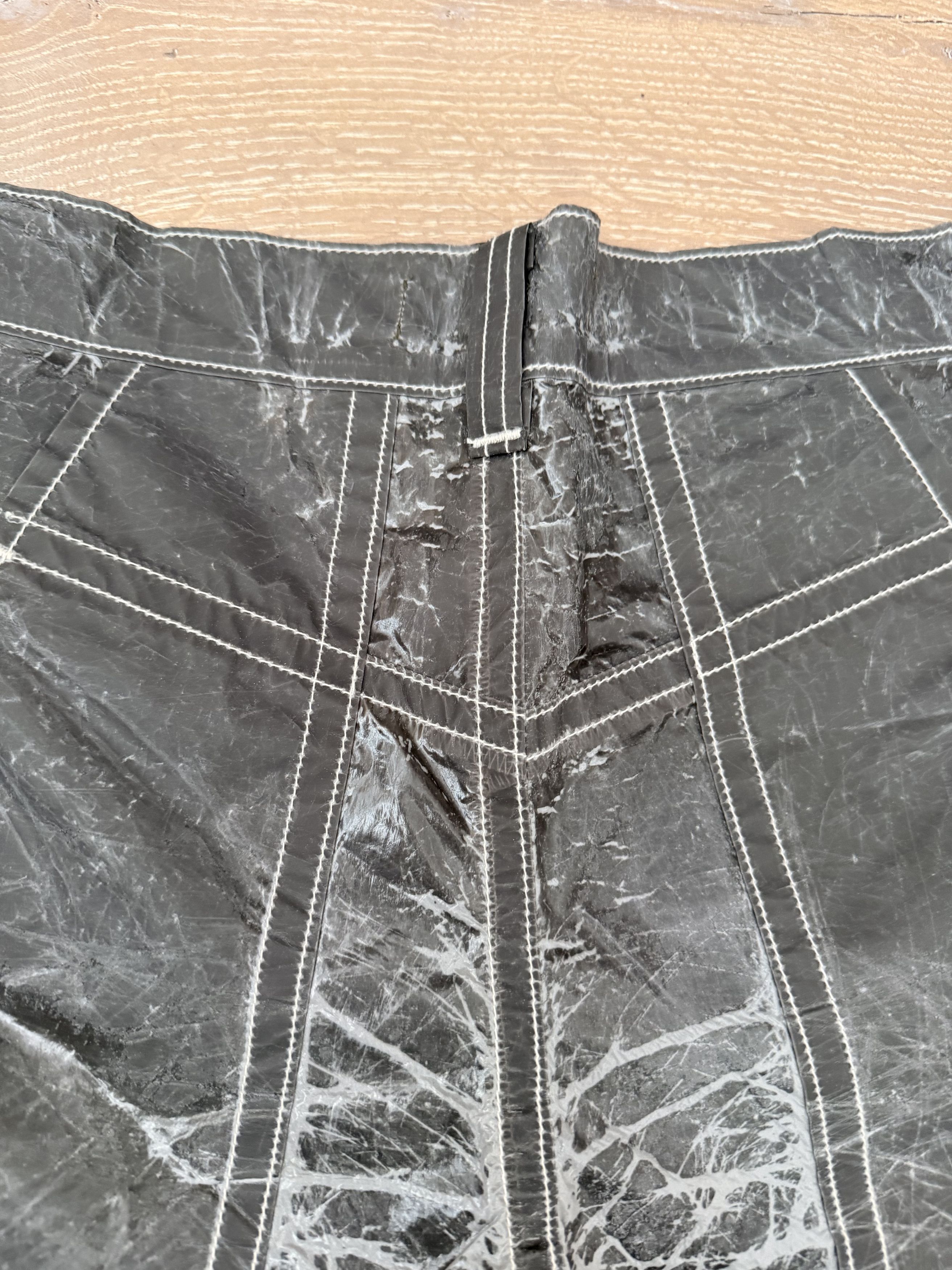 Eckhaus Latta Ultra Wide Baggy Waxed Nylon Jeans Size US 32 / EU 48 - 12 Thumbnail