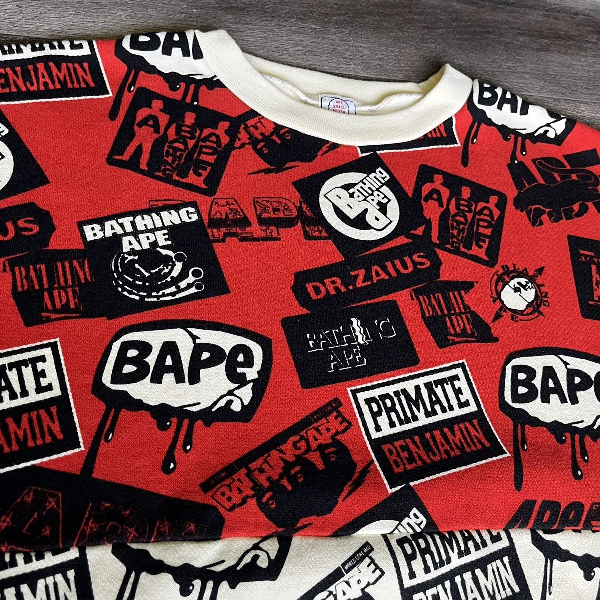 Bape Rare OG A Bathing Ape Bape Dr Zaius All Over Print Crewneck Size US XL / EU 56 / 4 - 3 Thumbnail