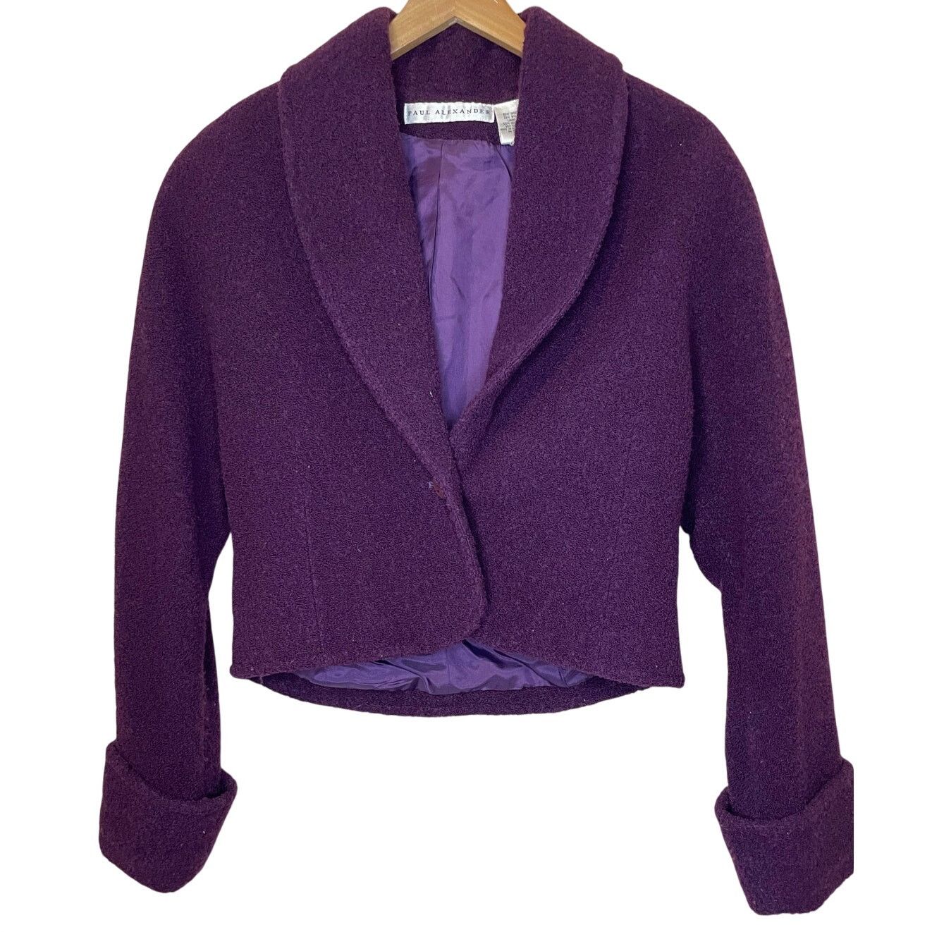 Other VTG Paul Alexander Wool Blend Retro Textured Crop Blazer 6 Size M / US 6-8 / IT 42-44 - 1 Thumbnail