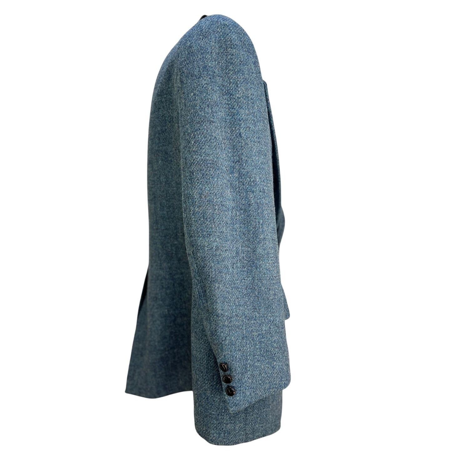 Harris Tweed × Vintage Harris Tweed Blue Wool Blazer Single Breasted 2 Button Size 42R - 12 Thumbnail