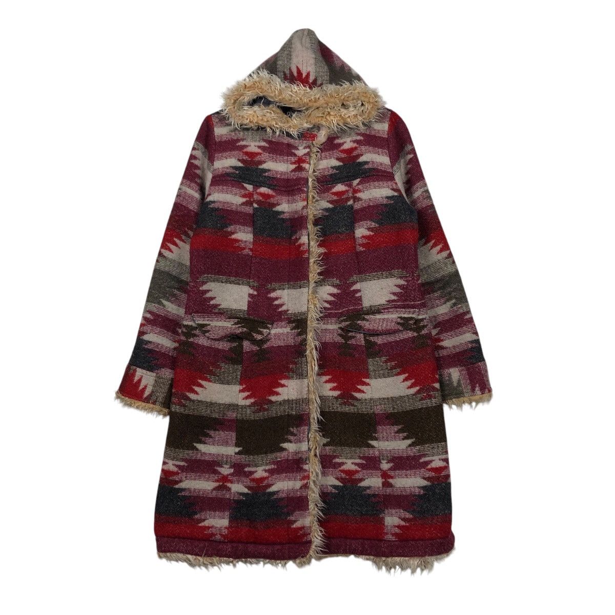 Japanese Brand 📌Vtg Long Jacket Wool Pret Pul Mermaid Navajo Native Design Size US M / EU 48-50 / 2 - 2 Thumbnail