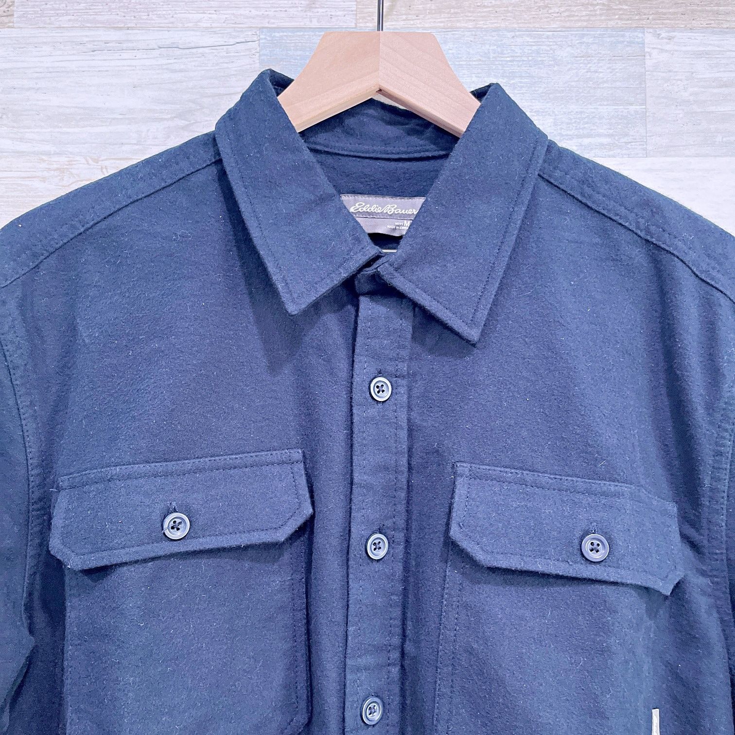 Eddie Bauer Eddie Bauer Double Brushed Chamois Shirt Blue Mens Medium Size US M / EU 48-50 / 2 - 5 Thumbnail